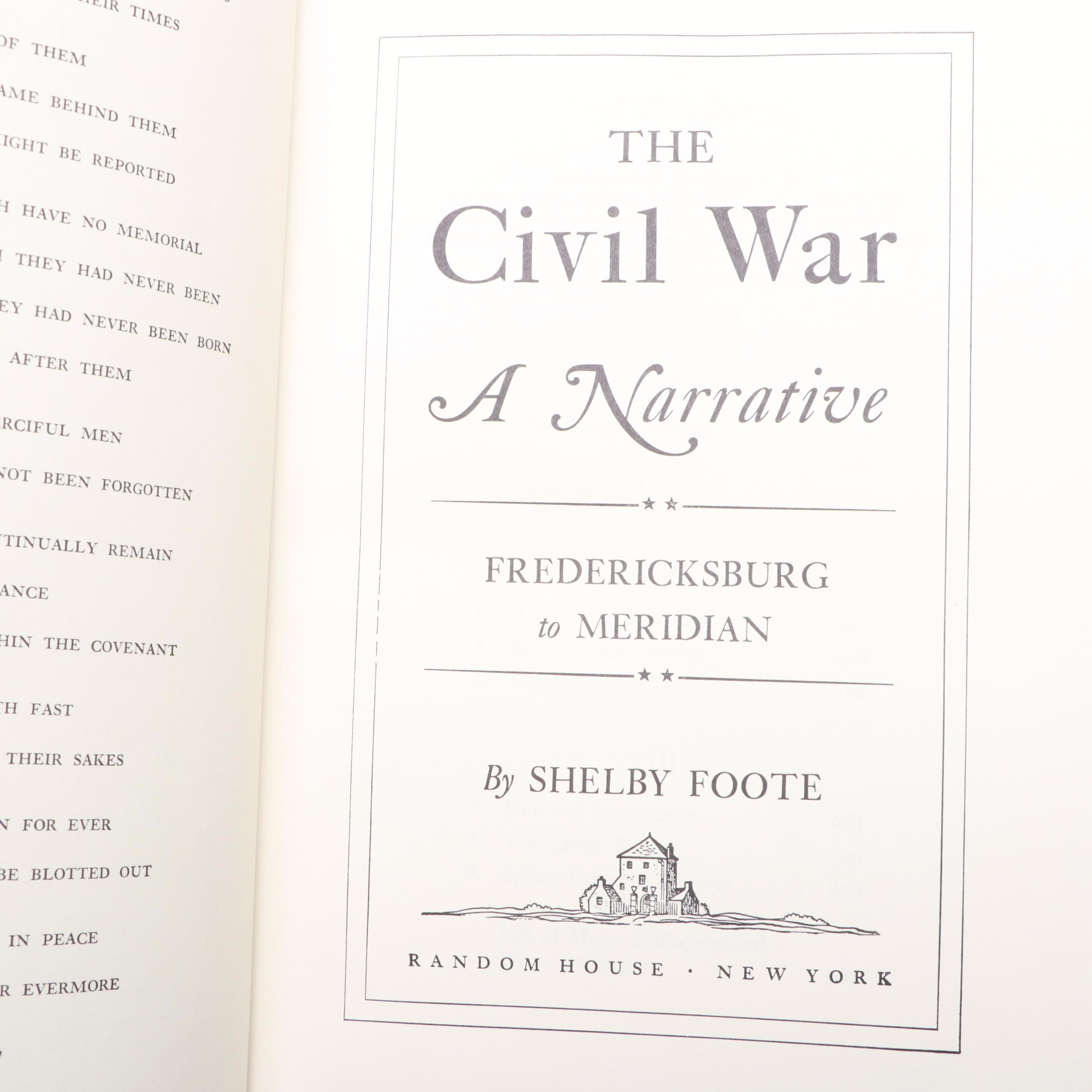 "The Civil War: A Narrative" Three-Volume Set by Shelby Foote, Mid/Late 20th C.