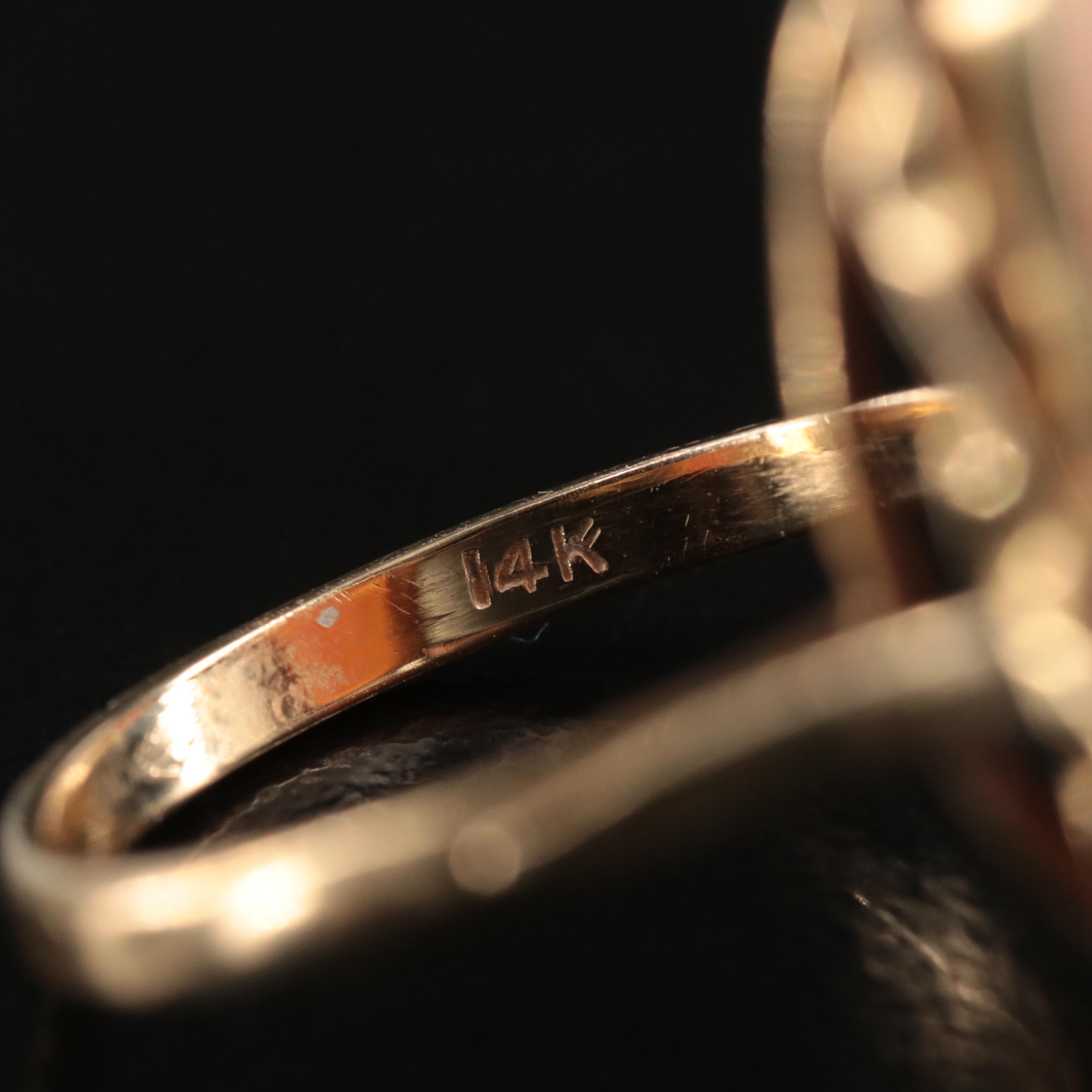 Italian 14K Shell Cameo Ring