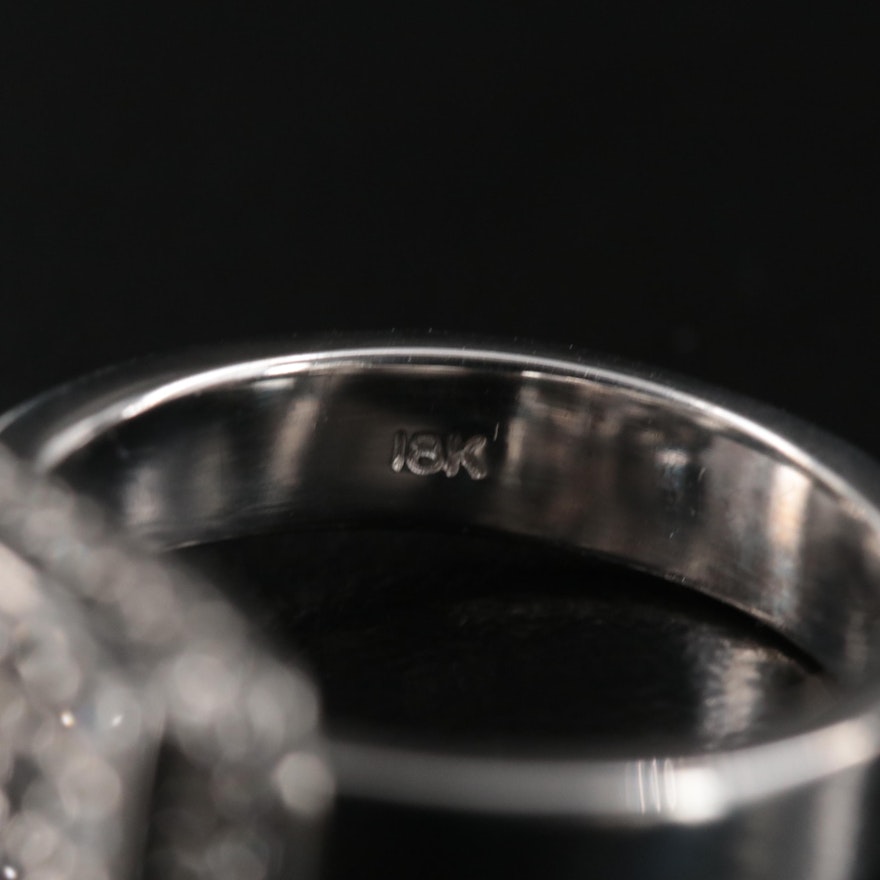 18K (Origin Undetermined) G - Fancy Black Diamond Saddle Ring | EBTH