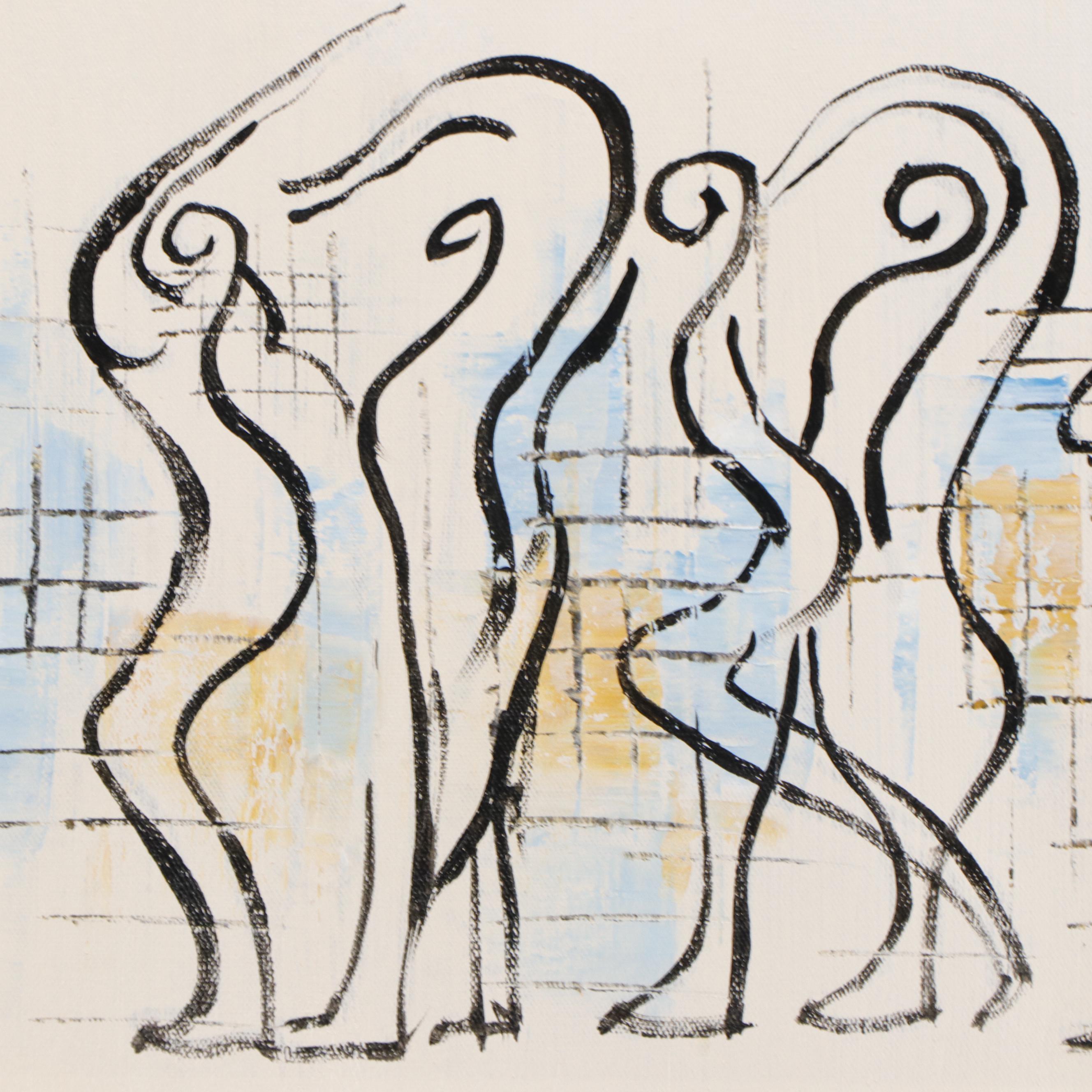 Bing Abstract FIgurative Oil Painting, 21st Century