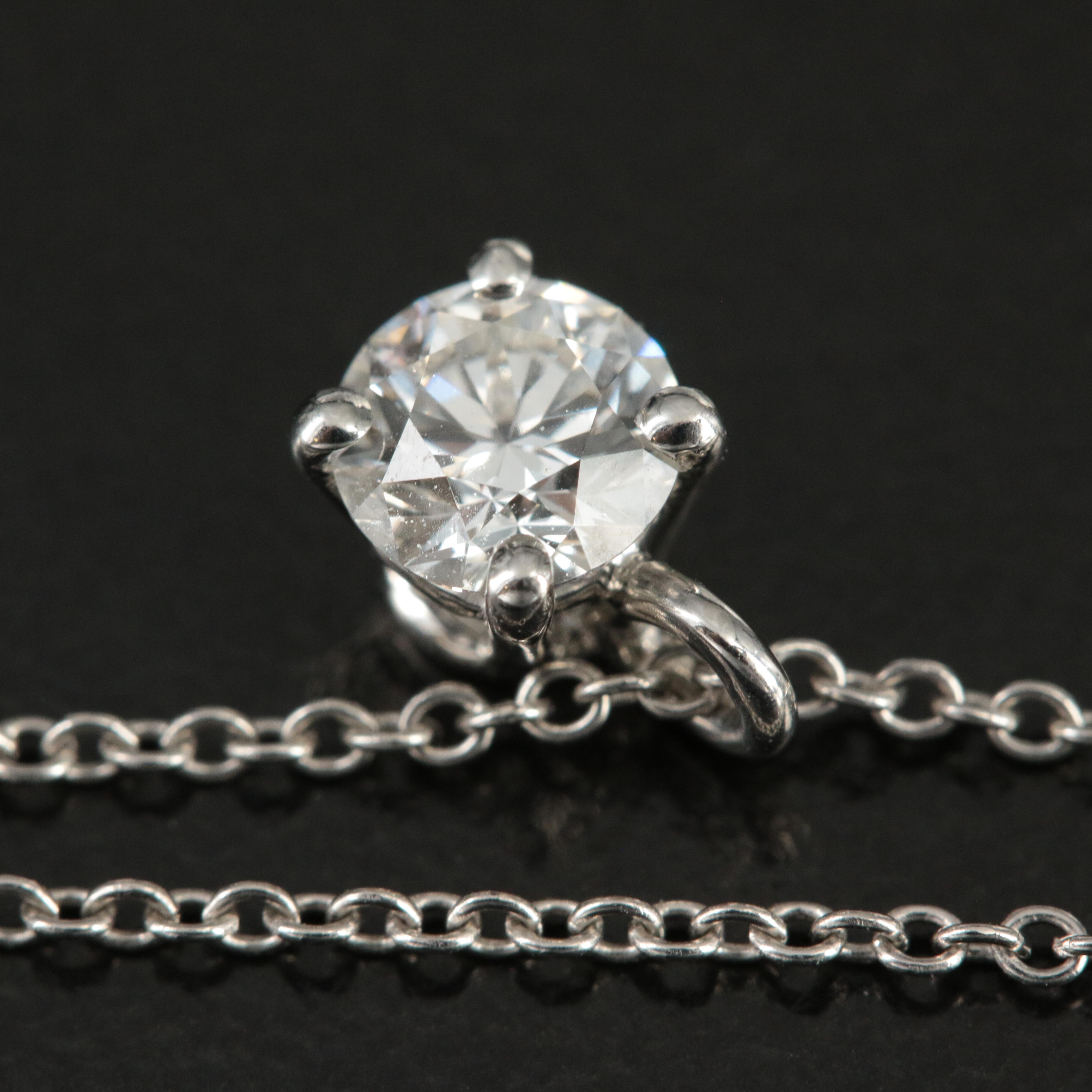 Tiffany & Co. Platinum 0.41 CT Diamond Necklace with Tiffany Certificate