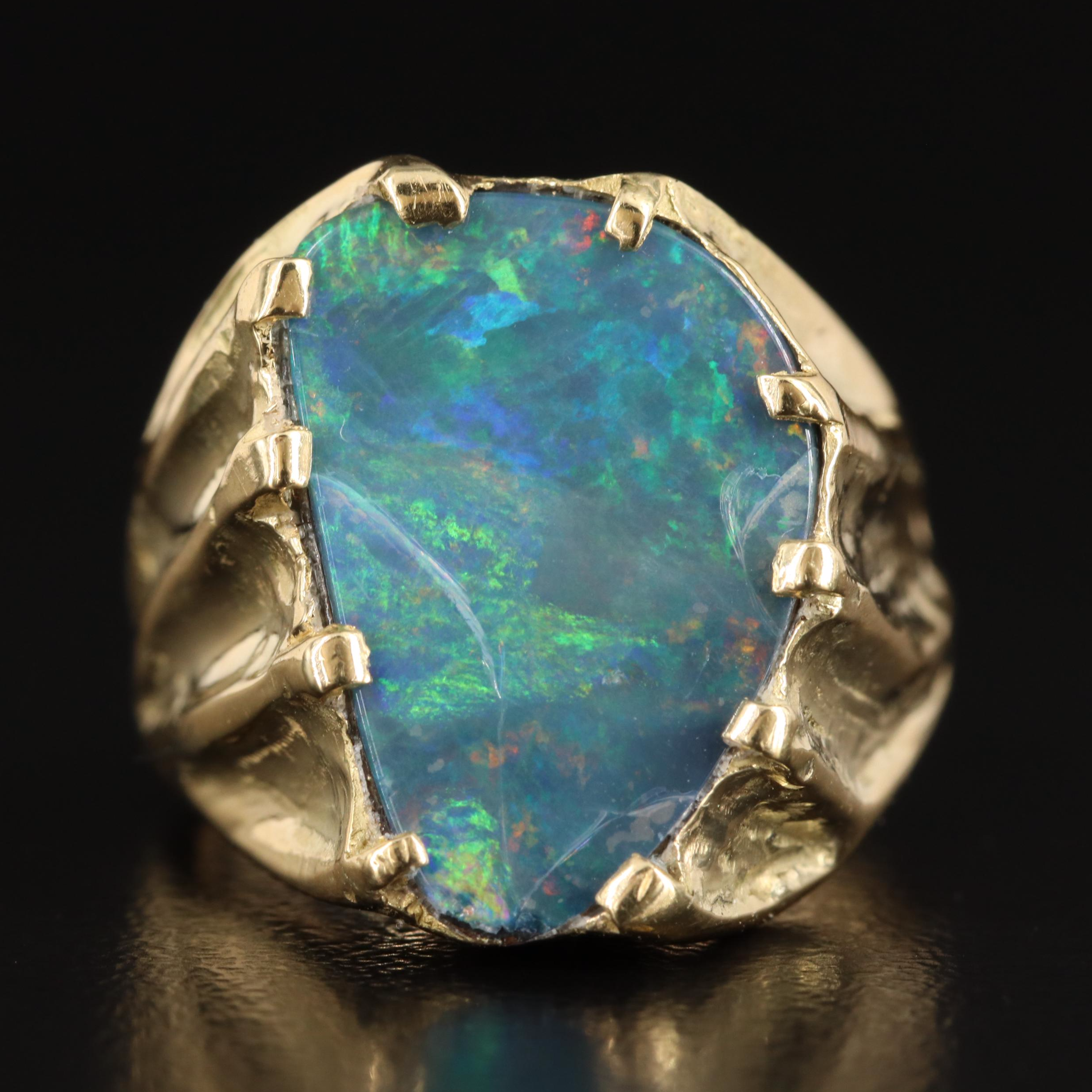 18K Boulder Opal Ring