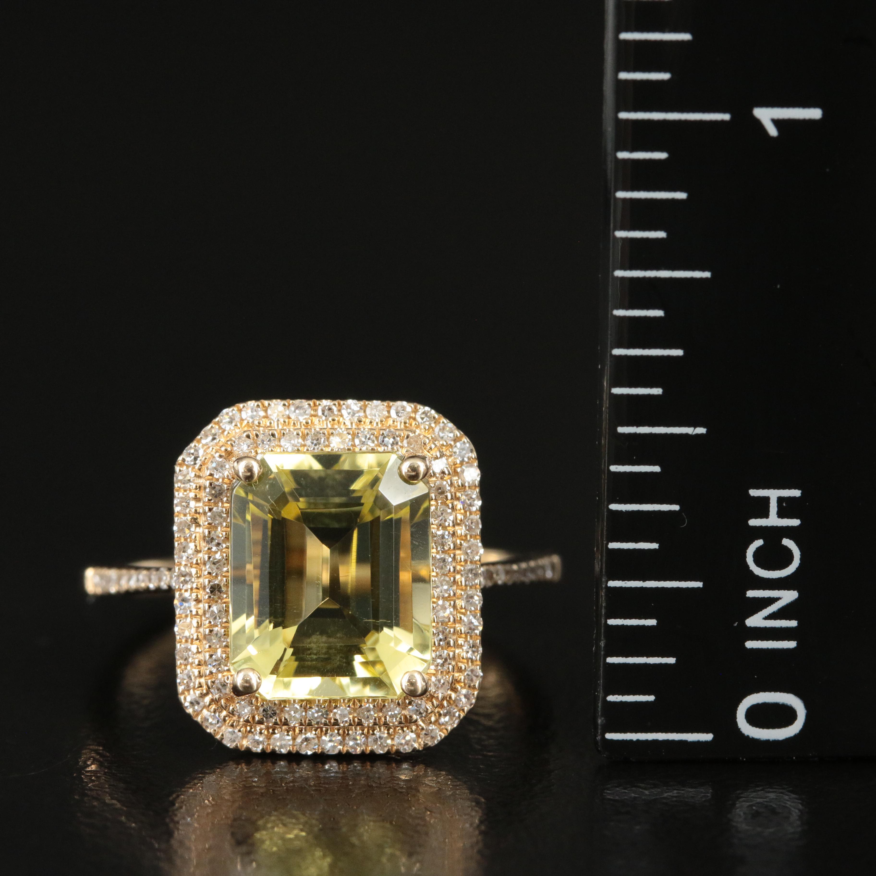 Effy 14K Lemon Quartz and 0.28 CTW Diamond Ring