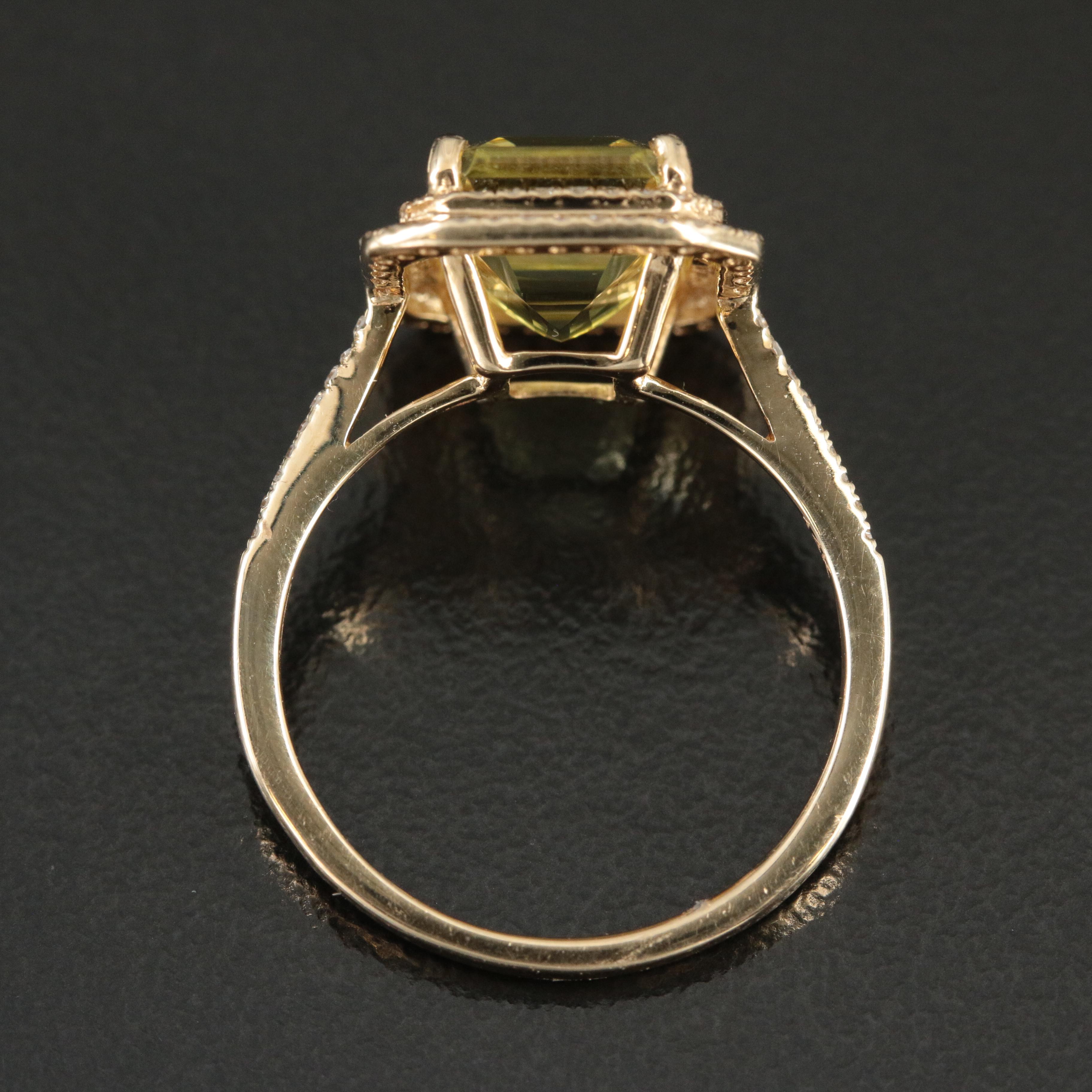 Effy 14K Lemon Quartz and 0.28 CTW Diamond Ring