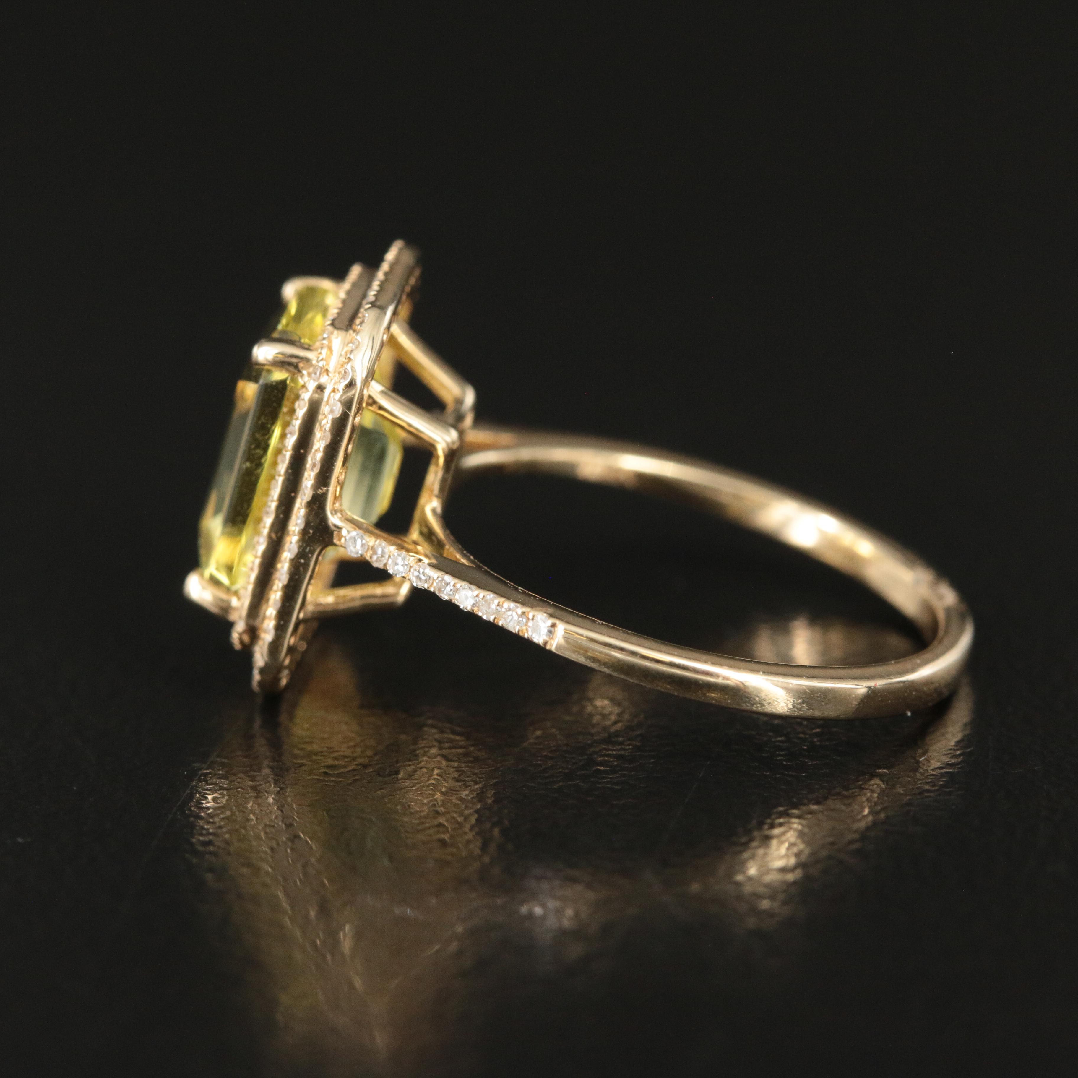 Effy 14K Lemon Quartz and 0.28 CTW Diamond Ring
