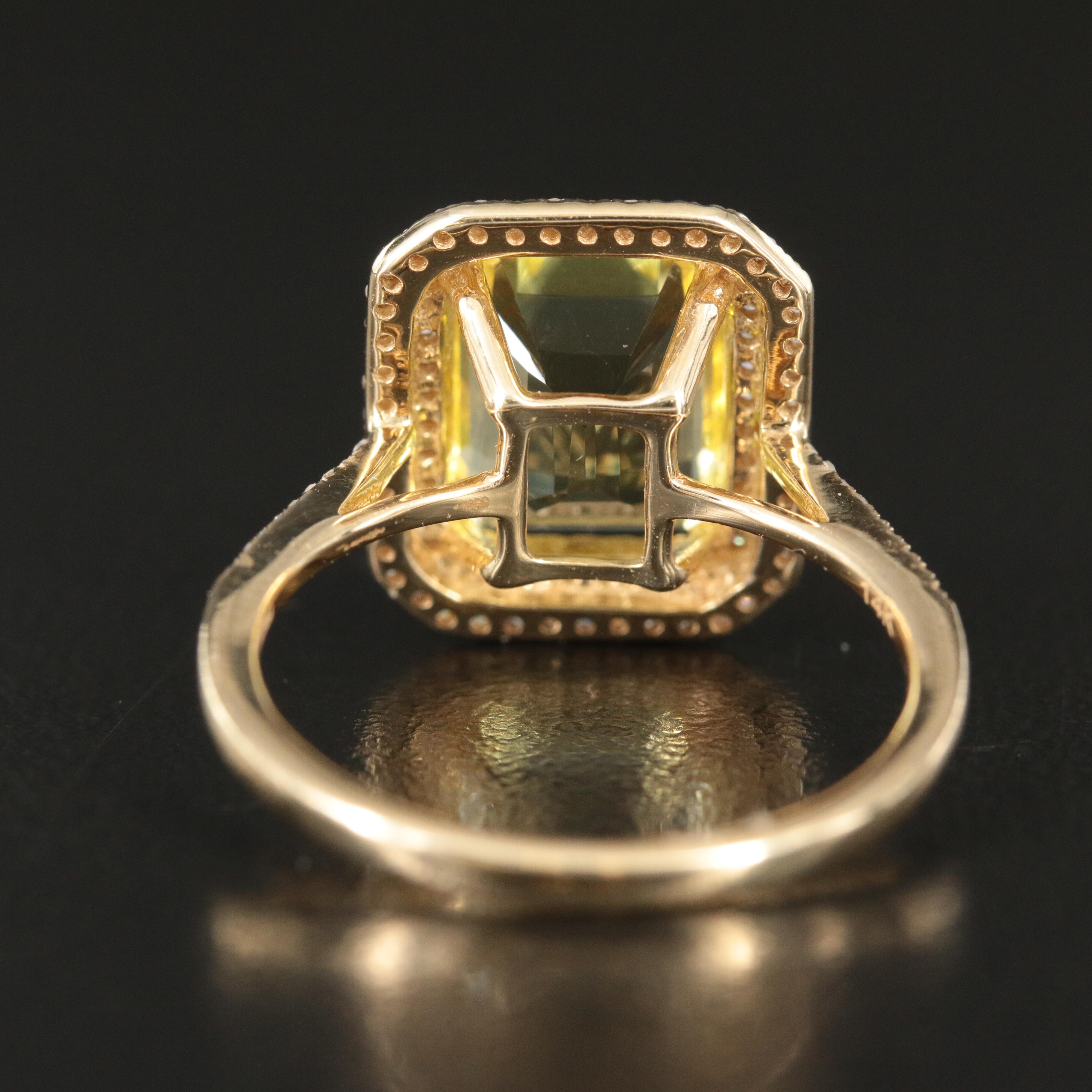 Effy 14K Lemon Quartz and 0.28 CTW Diamond Ring