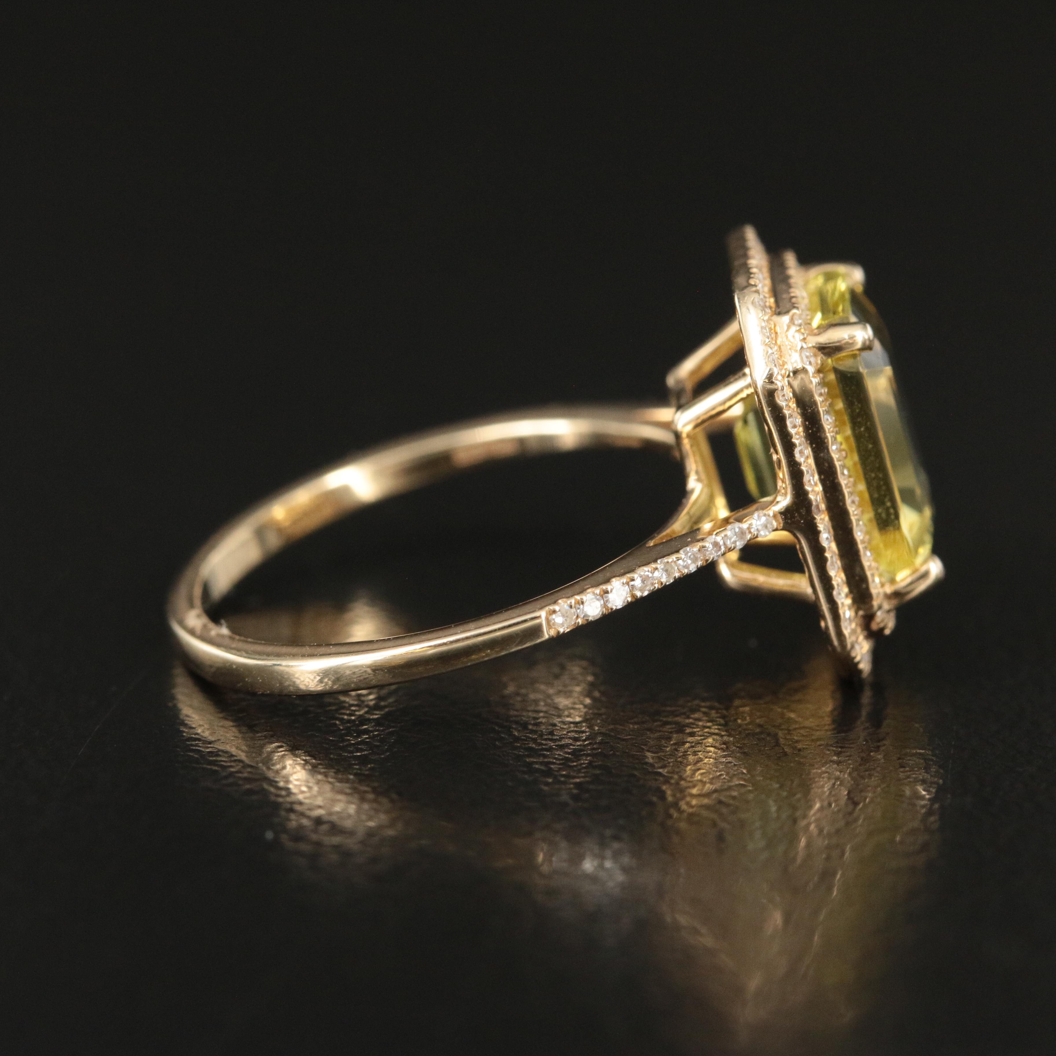 Effy 14K Lemon Quartz and 0.28 CTW Diamond Ring