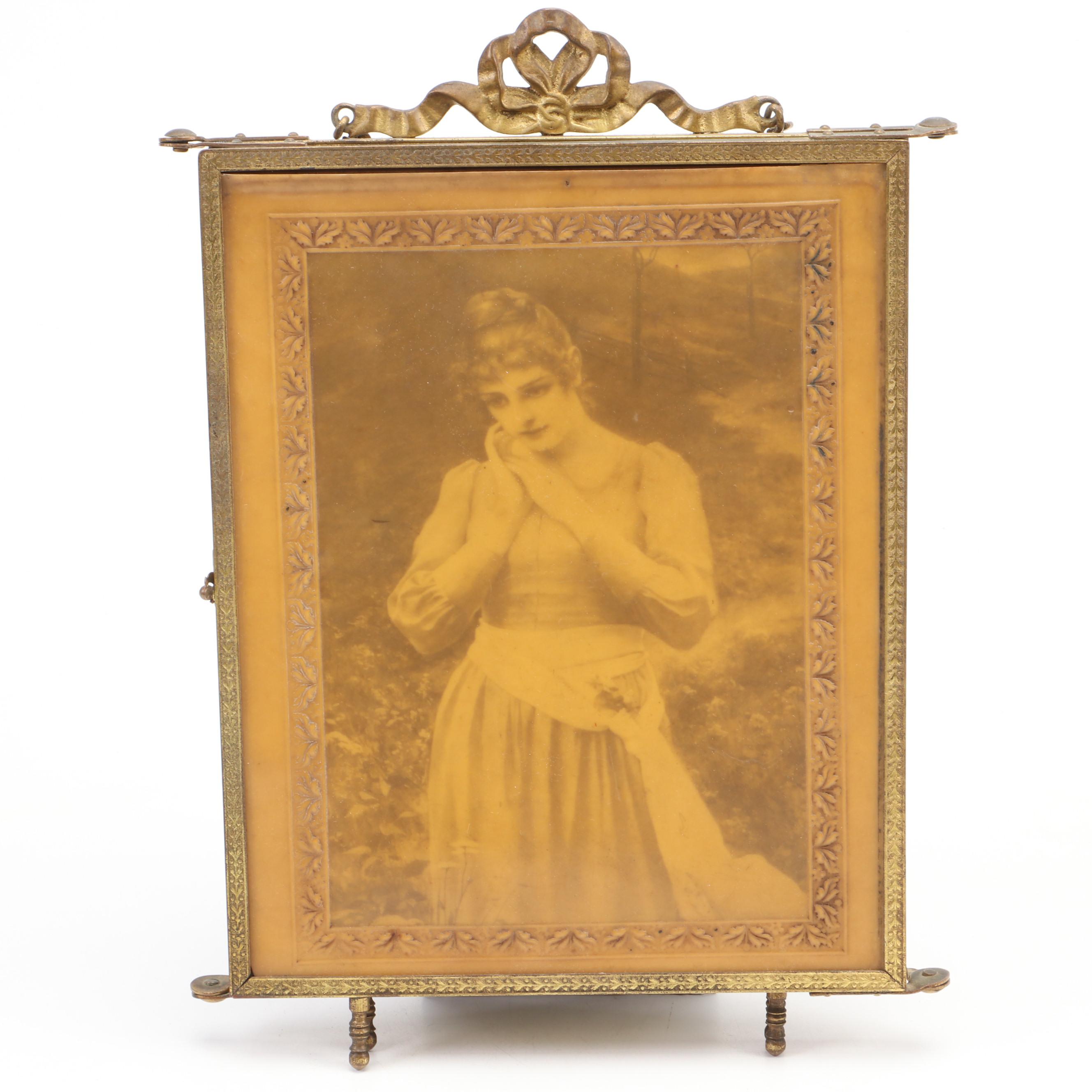 Victorian Trifold Hanging Shaving Mirror, Early 20th Century