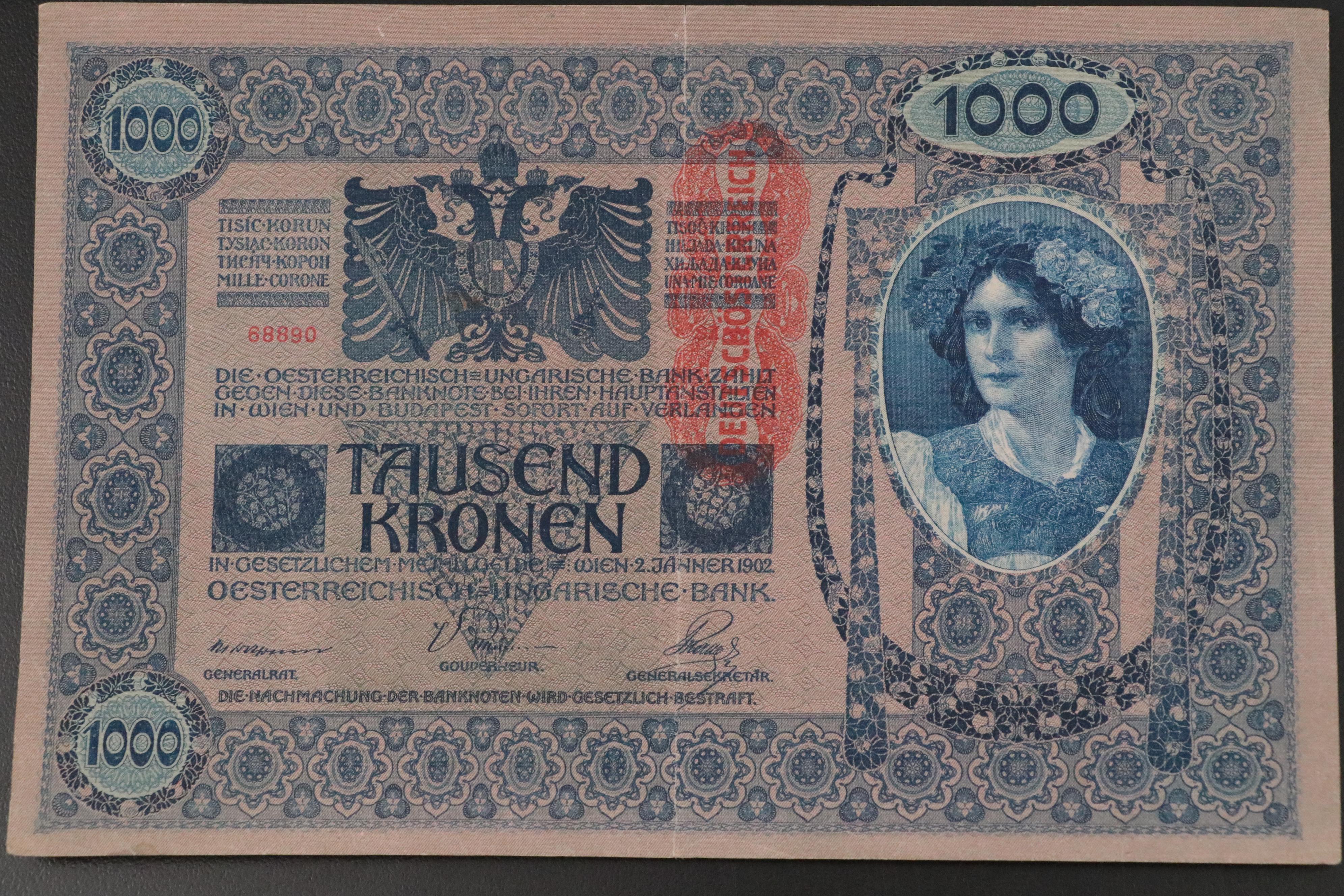 European Currency Banknotes, Early to Mid 20th Century