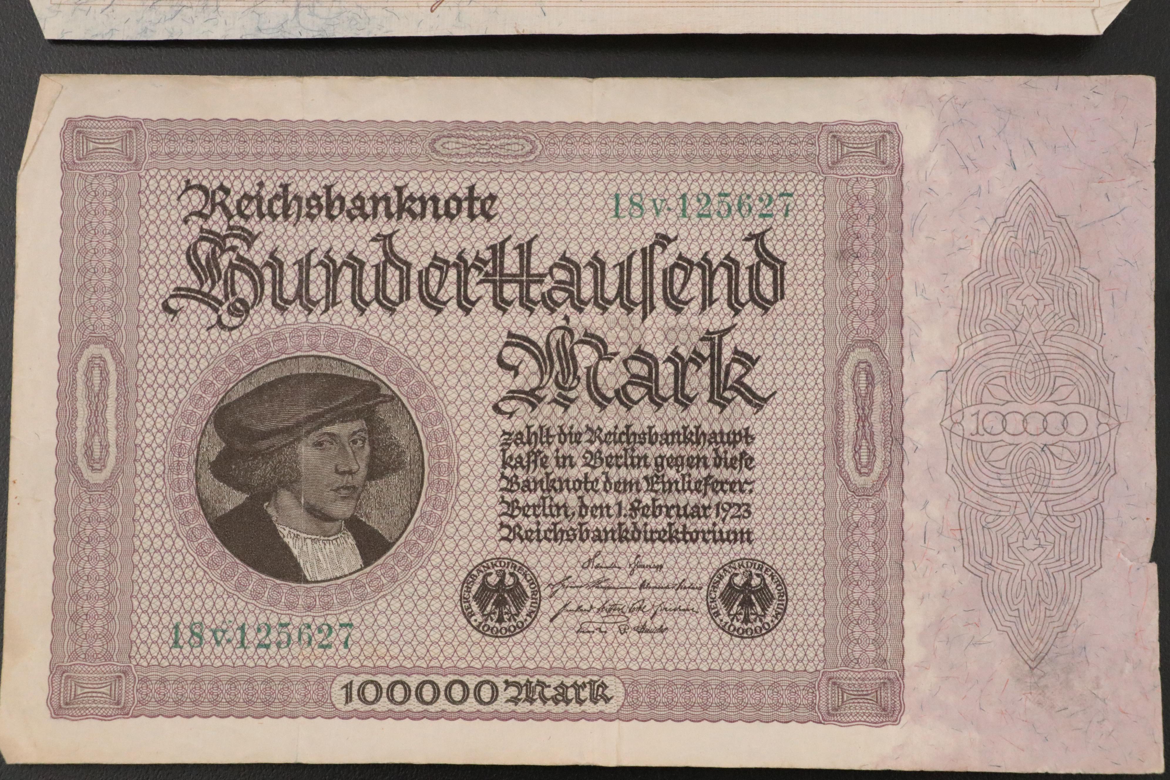 European Currency Banknotes, Early to Mid 20th Century