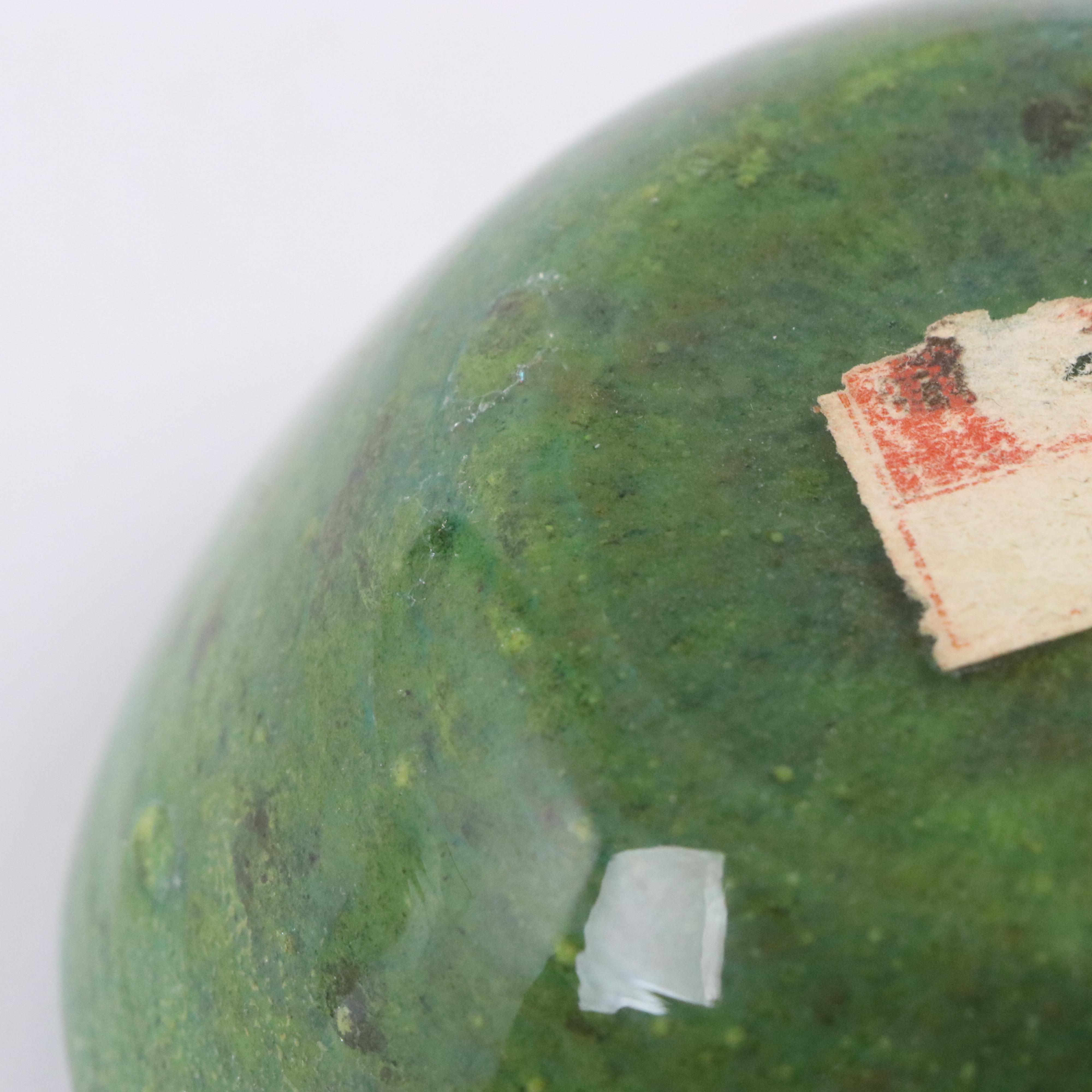 Signed Glass Paperweight, Marble and Seal Paperweights, Cube and Bowl