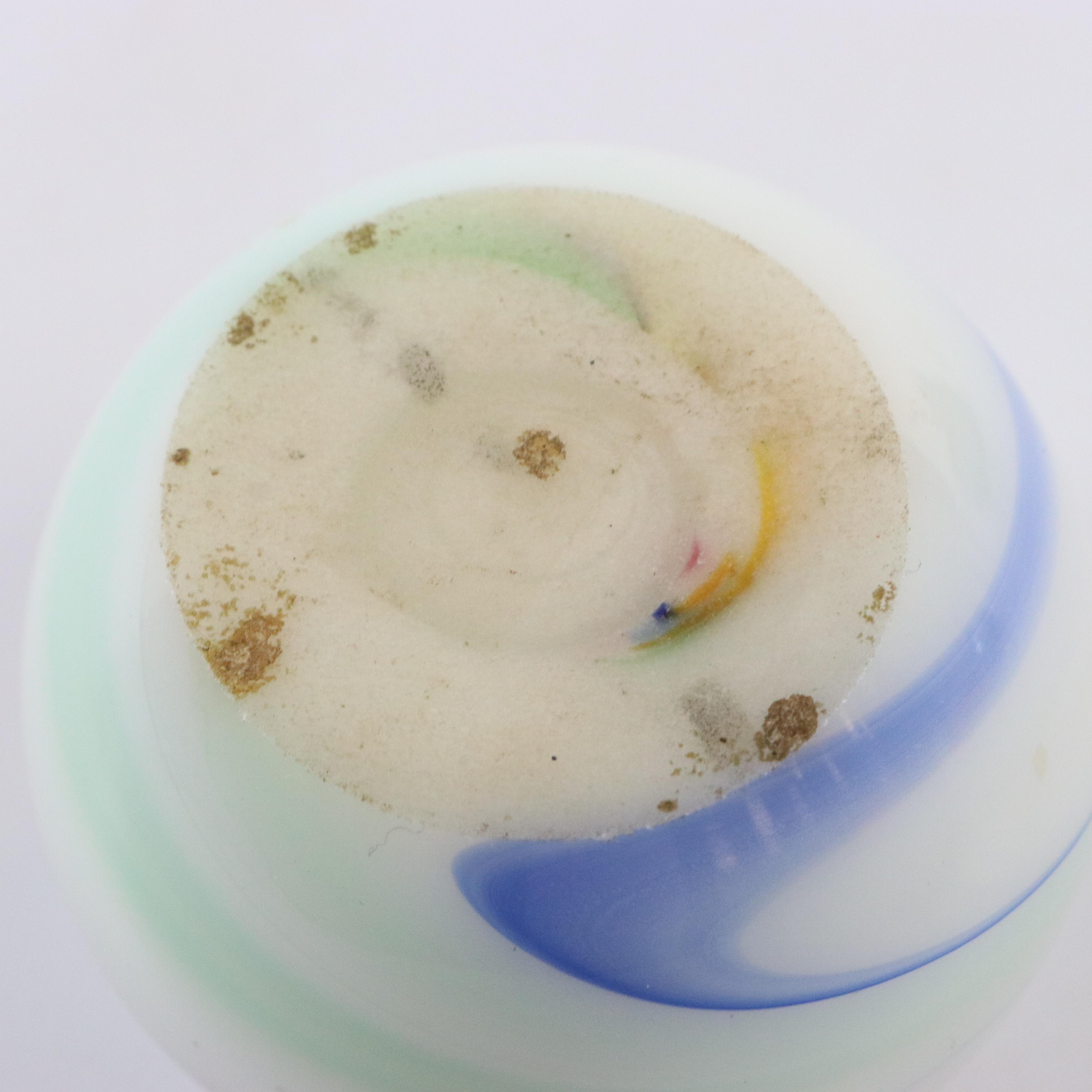 Signed Glass Paperweight, Marble and Seal Paperweights, Cube and Bowl