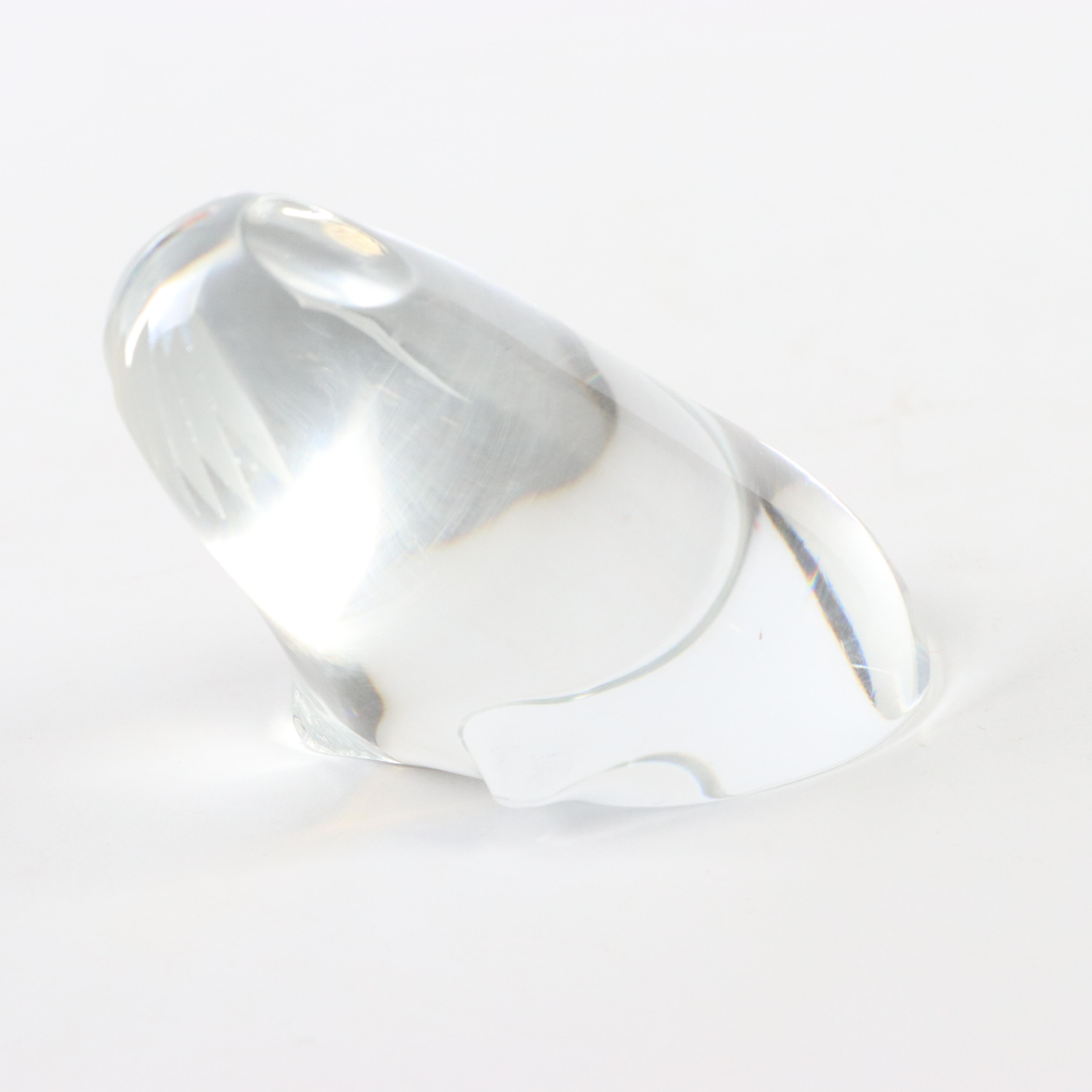 Signed Glass Paperweight, Marble and Seal Paperweights, Cube and Bowl