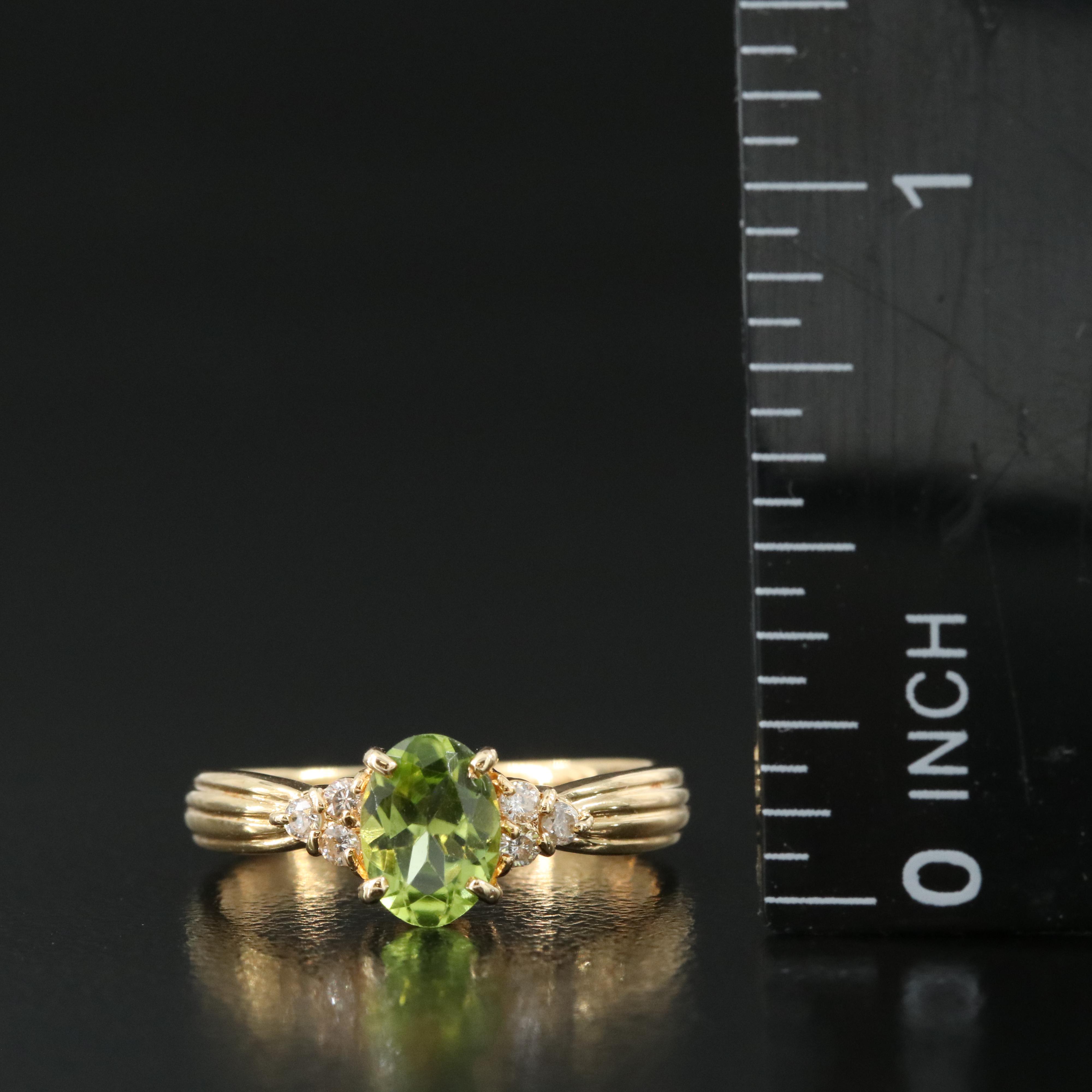 18K Peridot and Diamond Ring