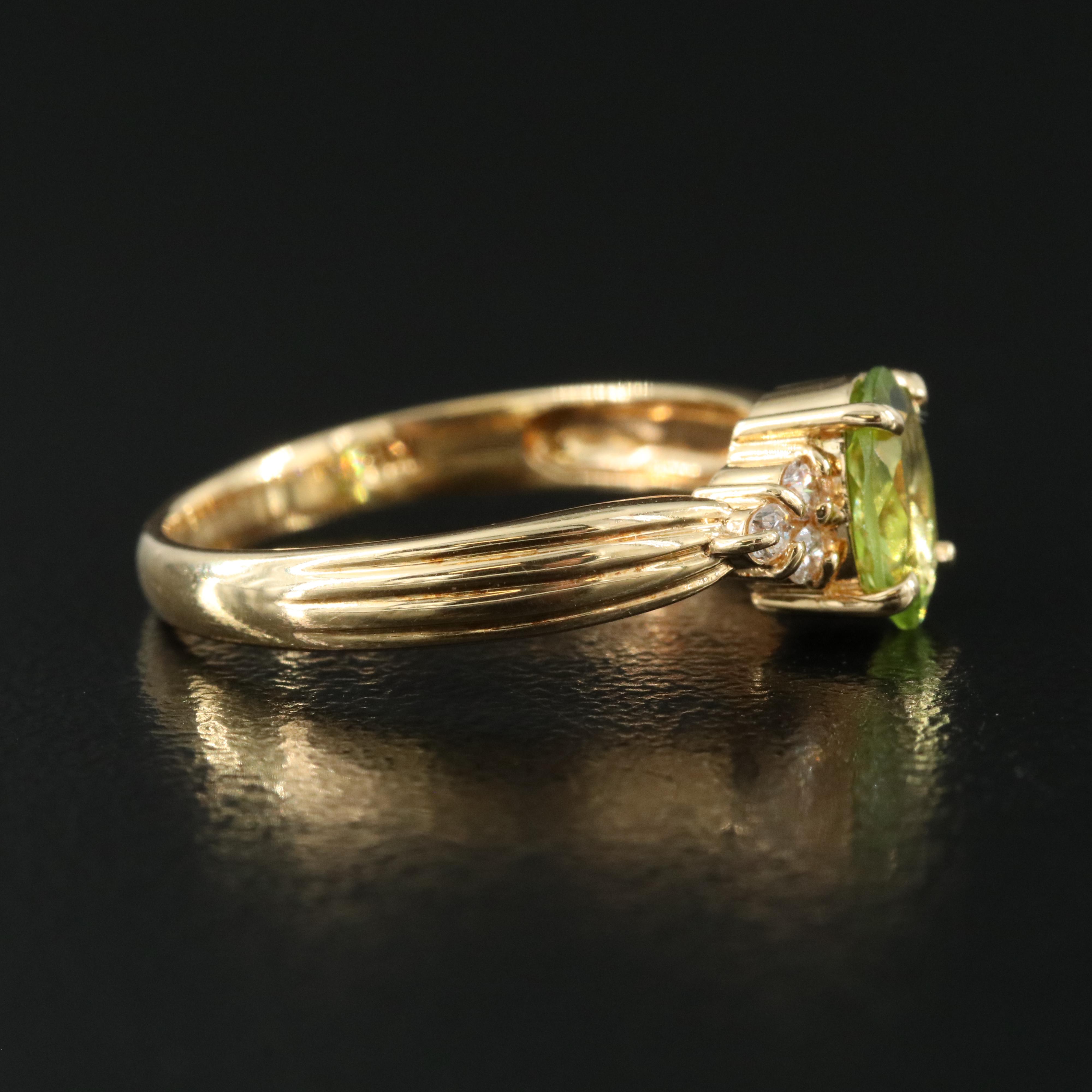 18K Peridot and Diamond Ring