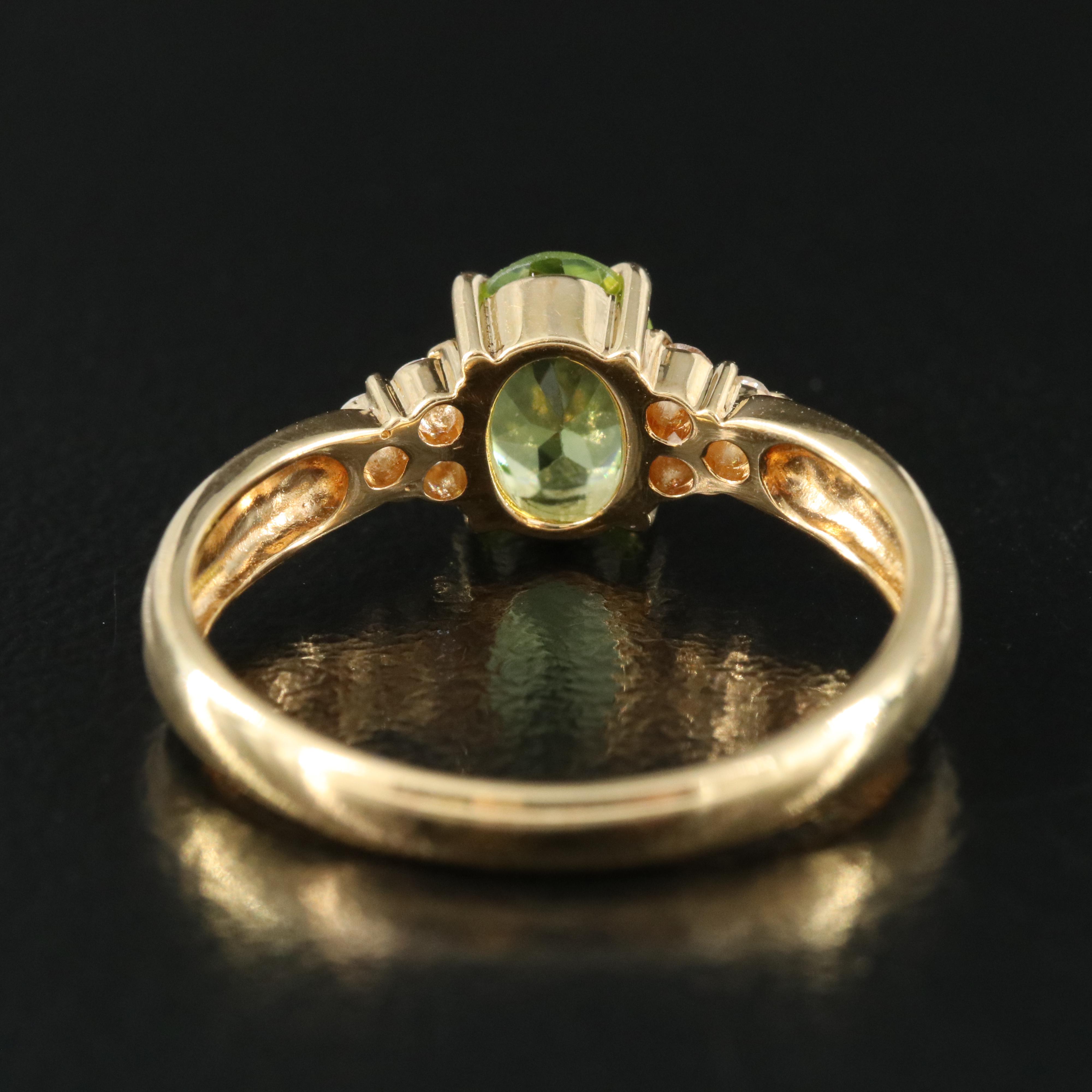 18K Peridot and Diamond Ring