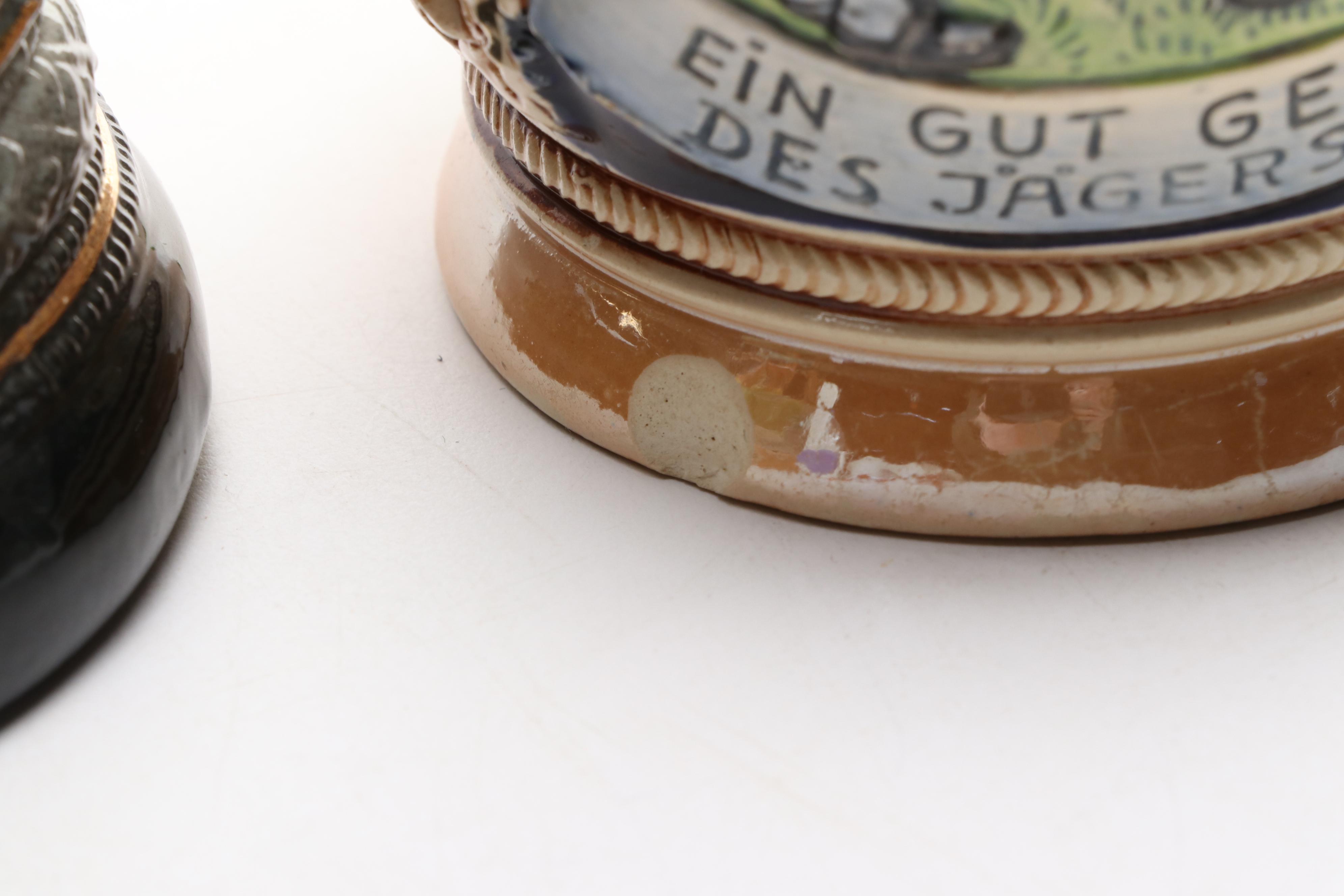 Stoneware and Pewter German Beer Steins