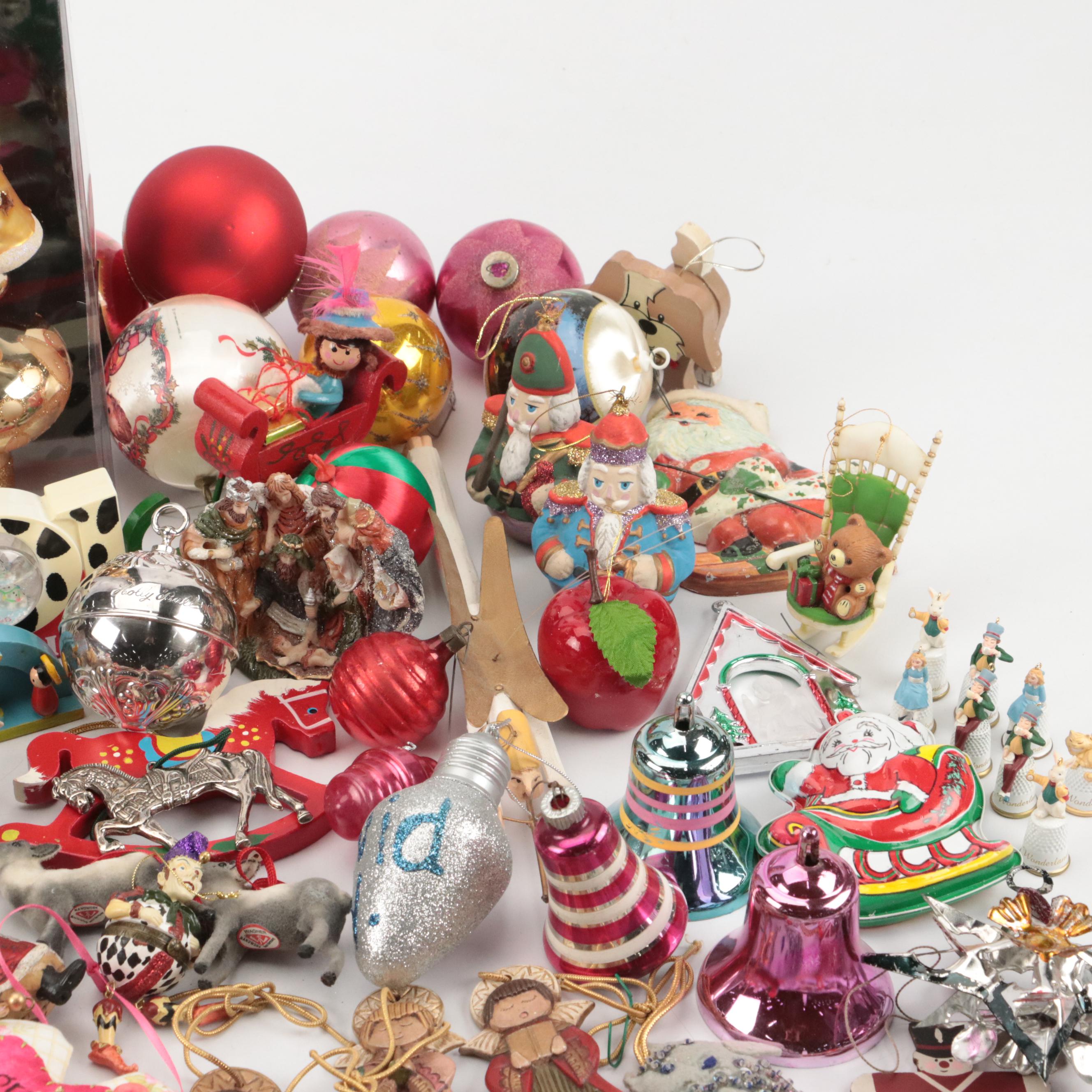 Mercury Glass Christmas Tree Topper with Ornaments