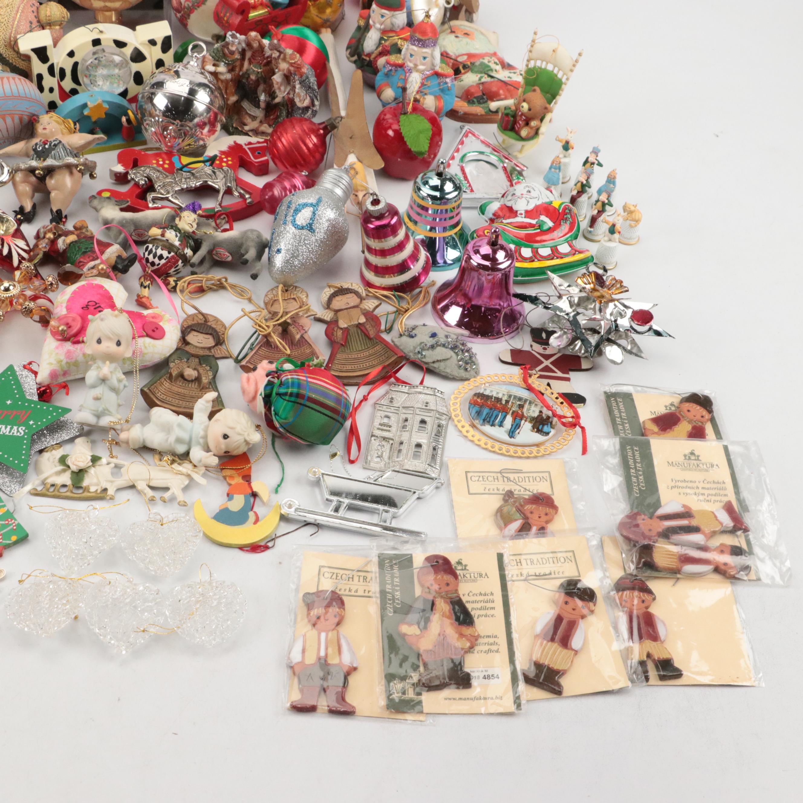 Mercury Glass Christmas Tree Topper with Ornaments