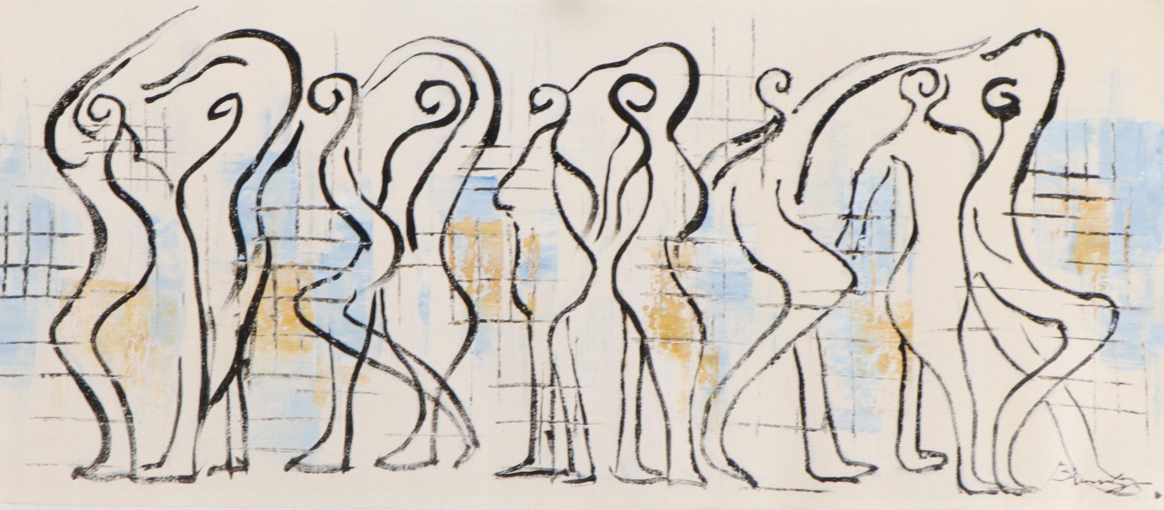 Bing Abstract FIgurative Oil Painting, 21st Century