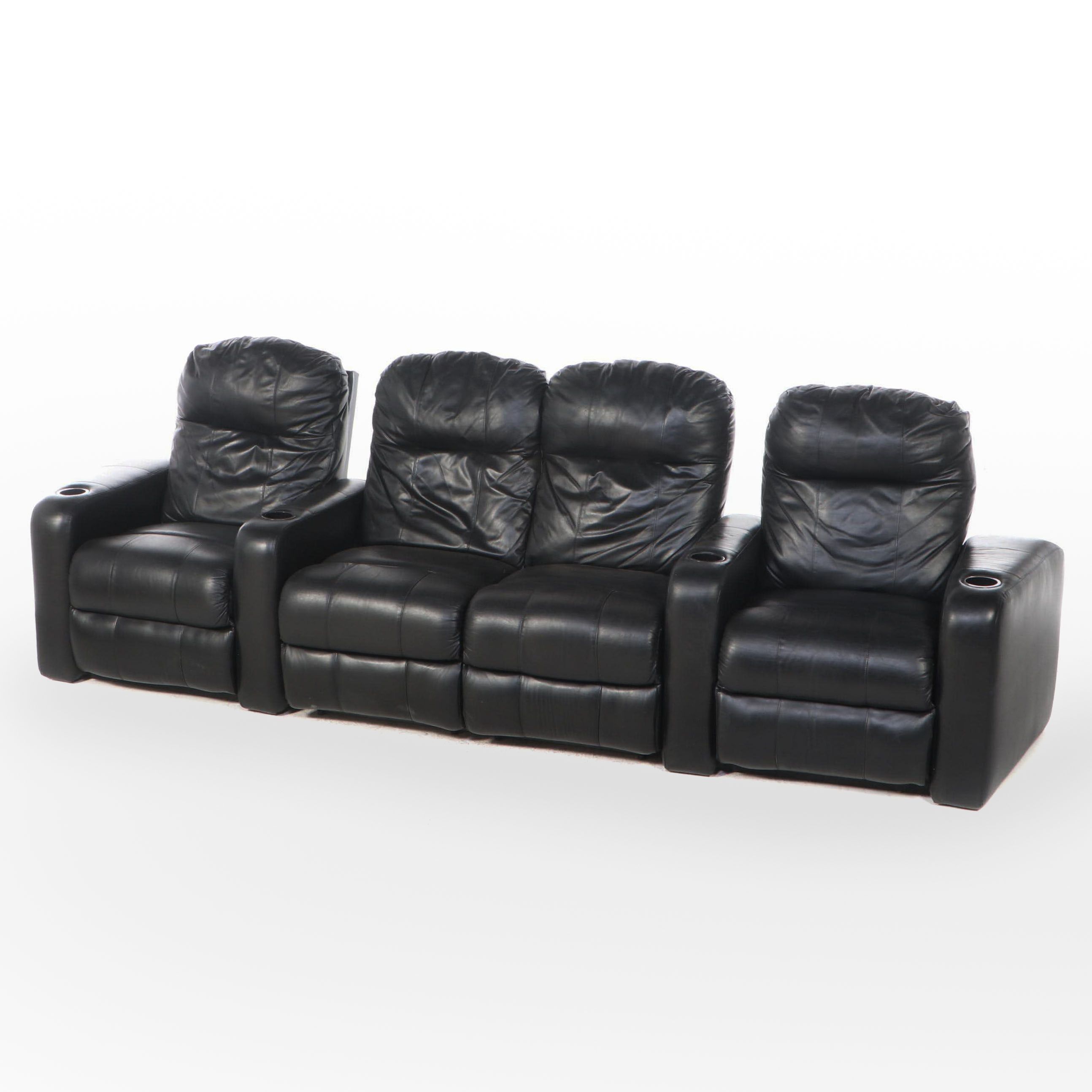 Contemporary Faux Leather Reclining Sectional Sofa