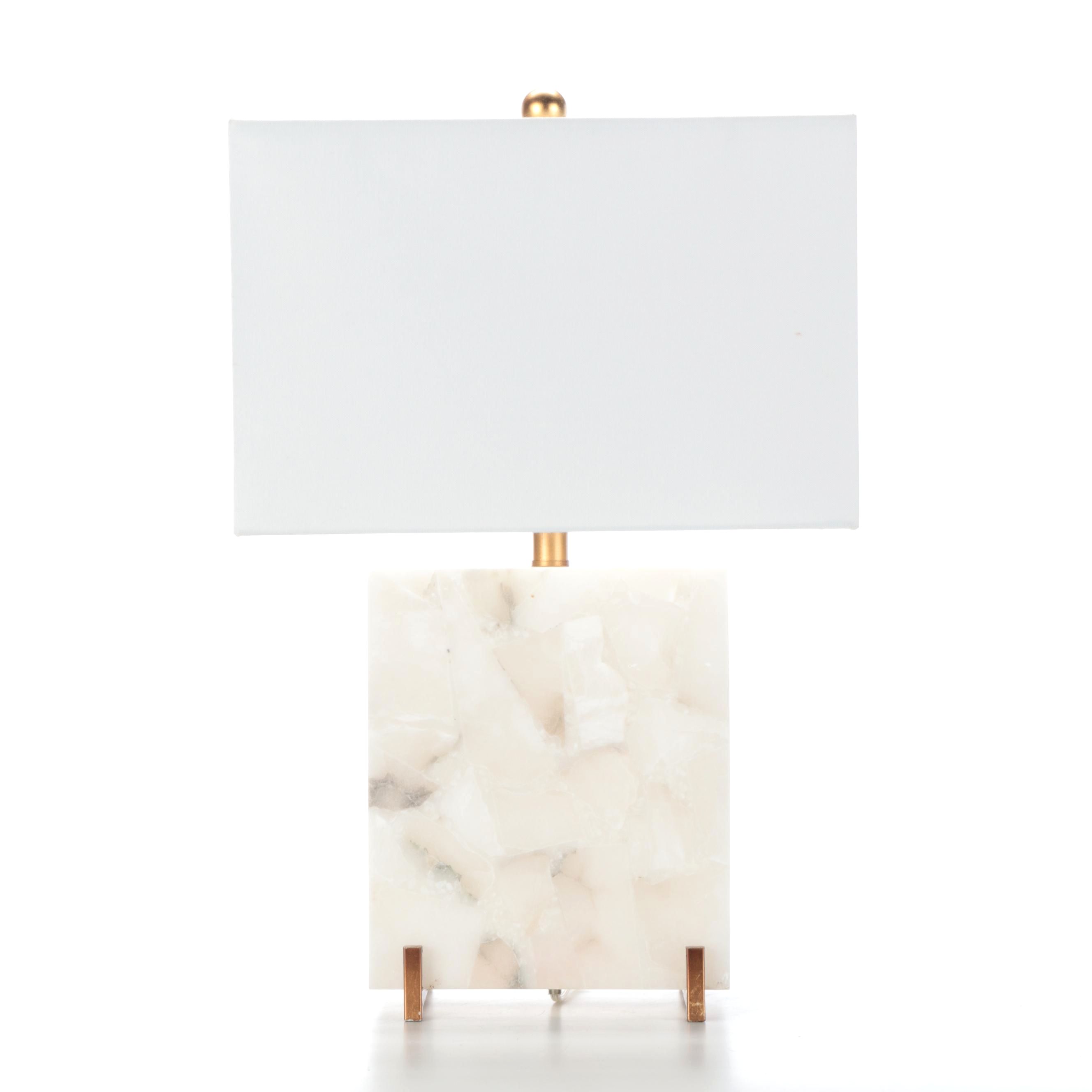 Simon Blake Interiors Alabaster Table Lamp, Contemporary