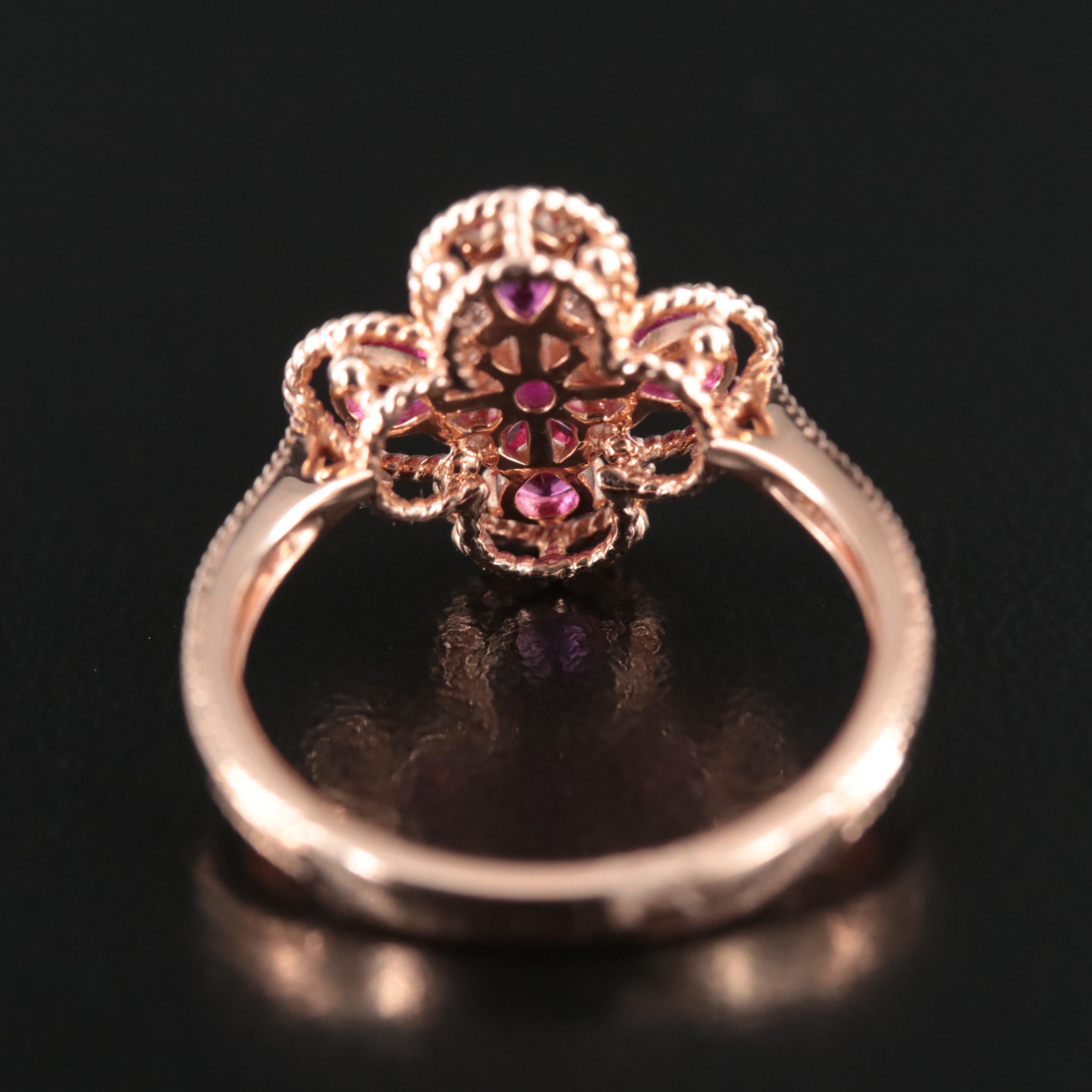Effy 14K Rose Gold Ruby and Diamond Ring