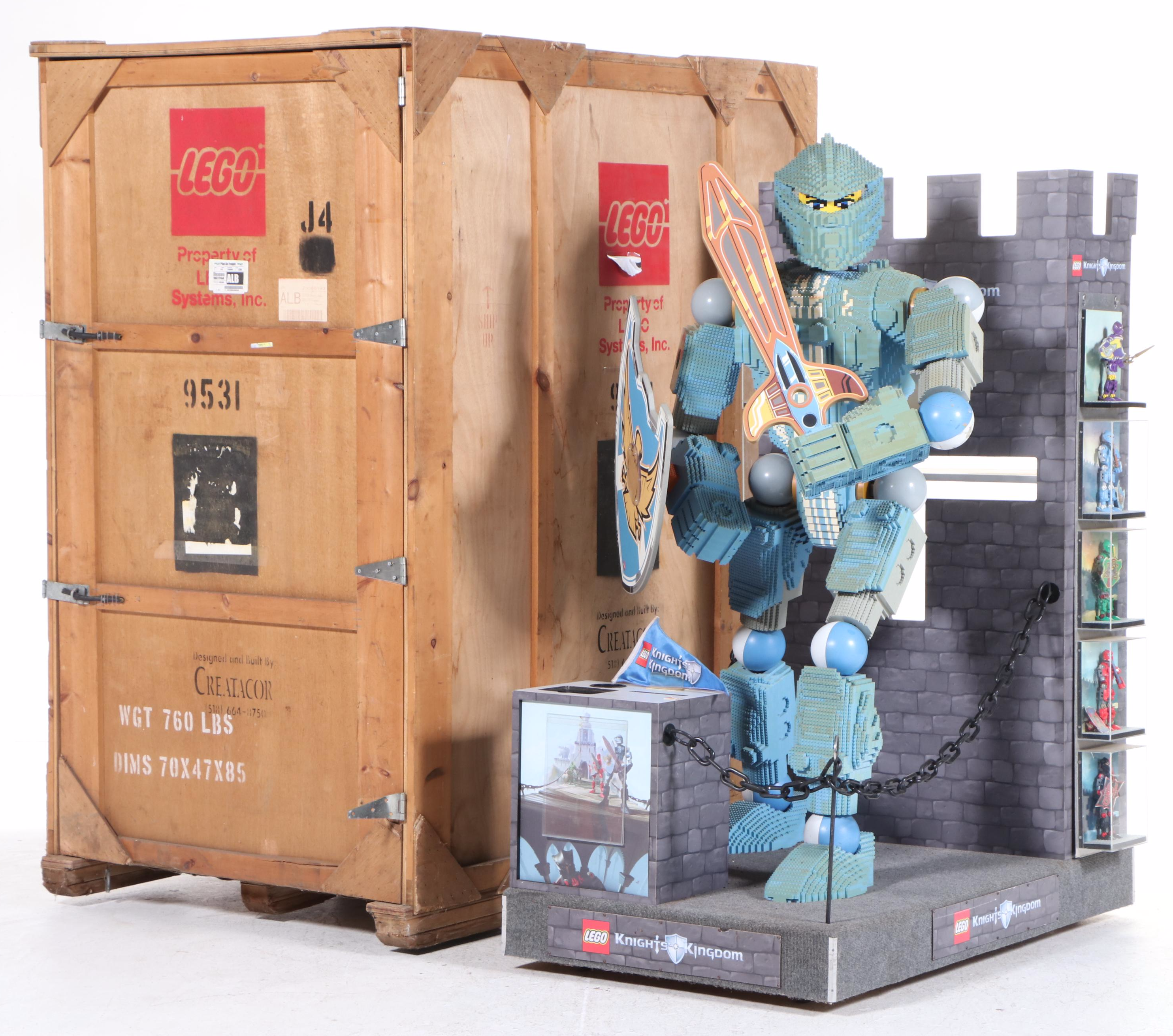 LEGO "Knights' Kingdom" Life-Size Dealer Display with LEGO Shipping Crate