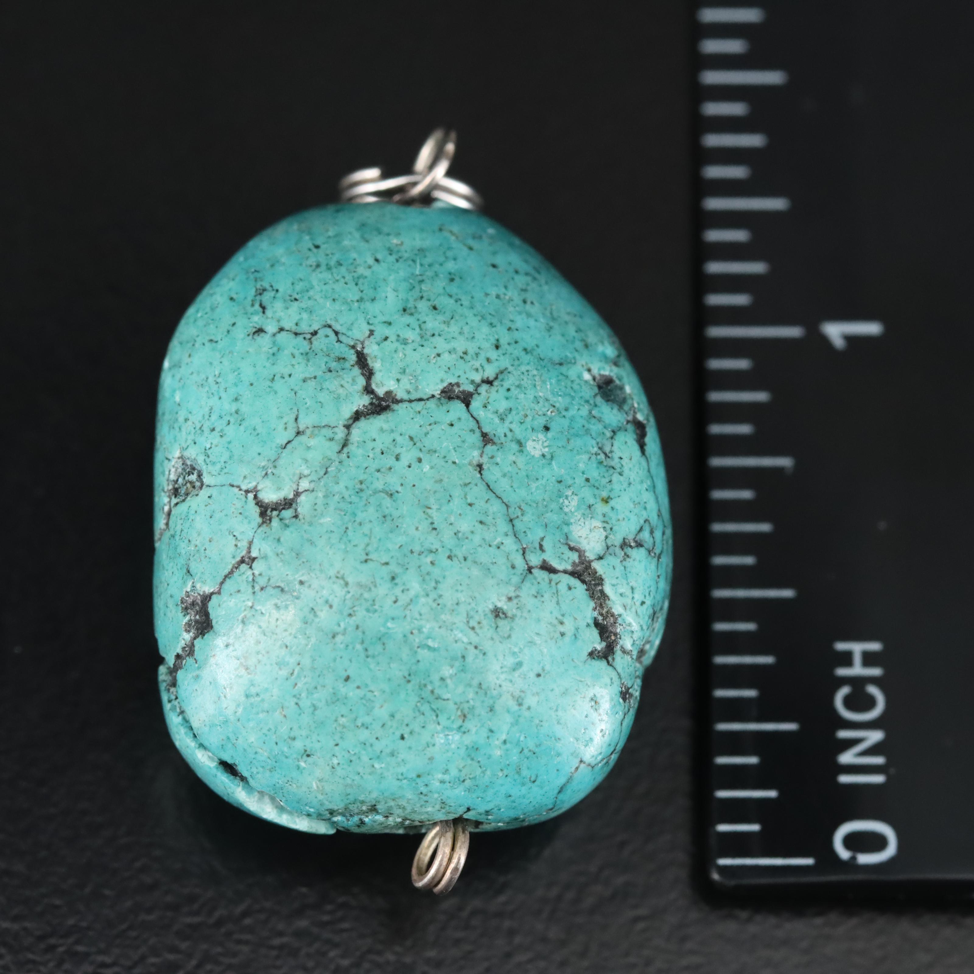 Sterling Turquoise Necklace with Turquoise Pendant