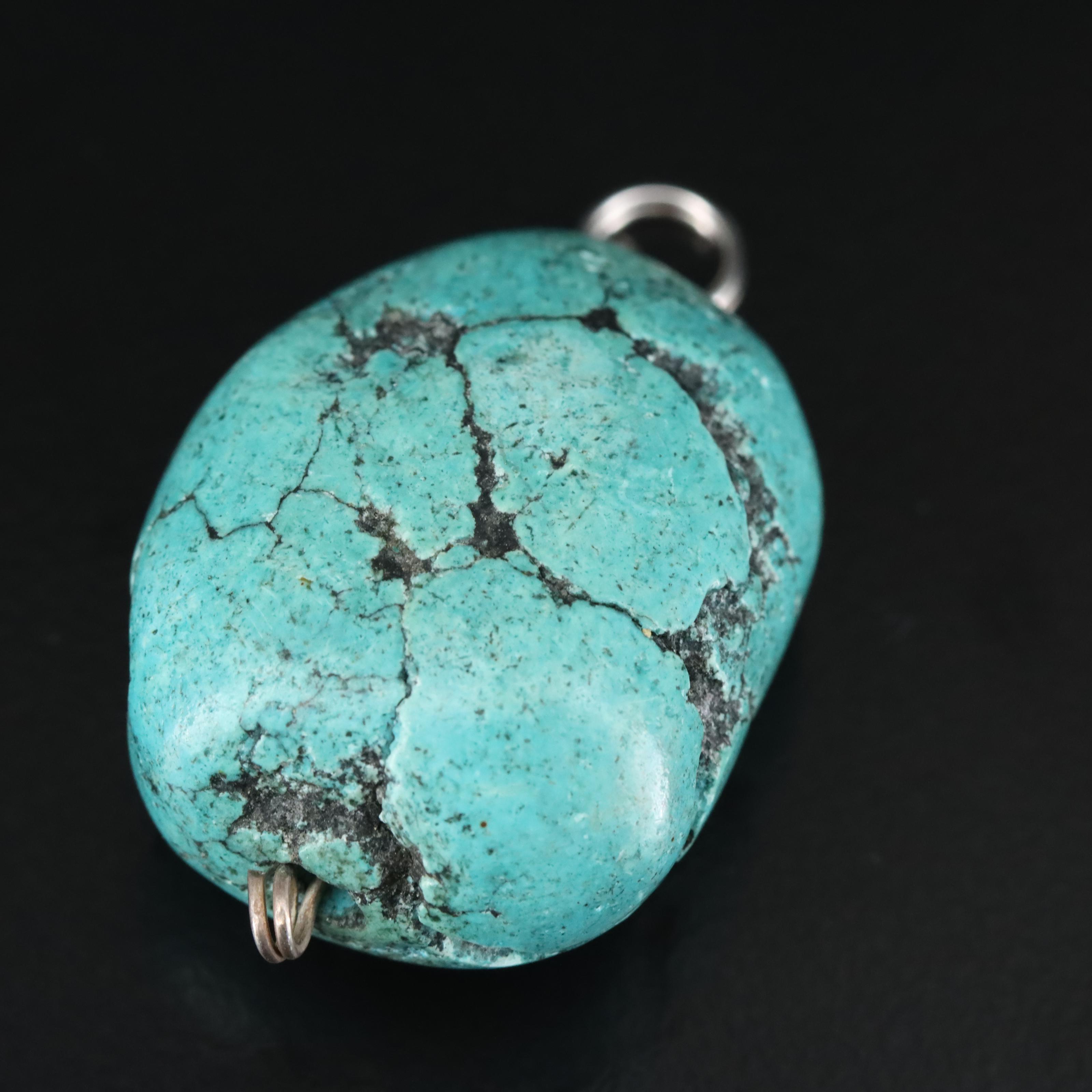 Sterling Turquoise Necklace with Turquoise Pendant