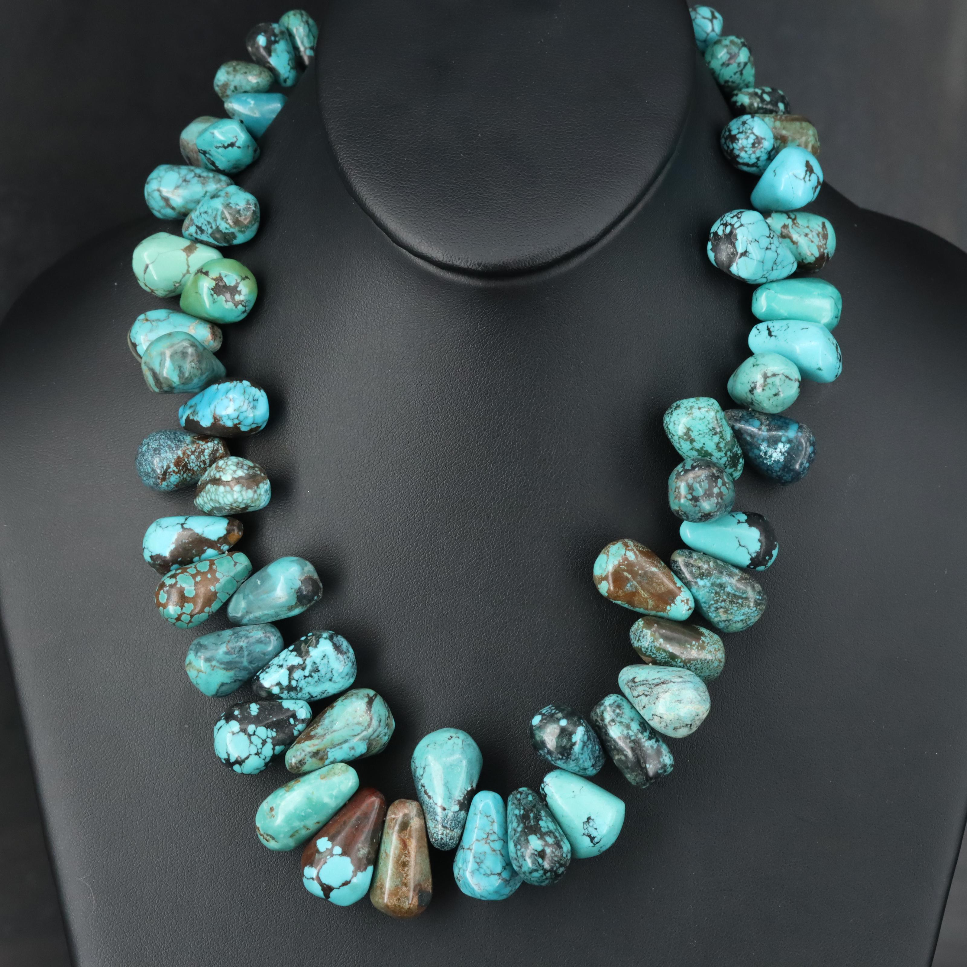 Sterling Turquoise Necklace with Turquoise Pendant