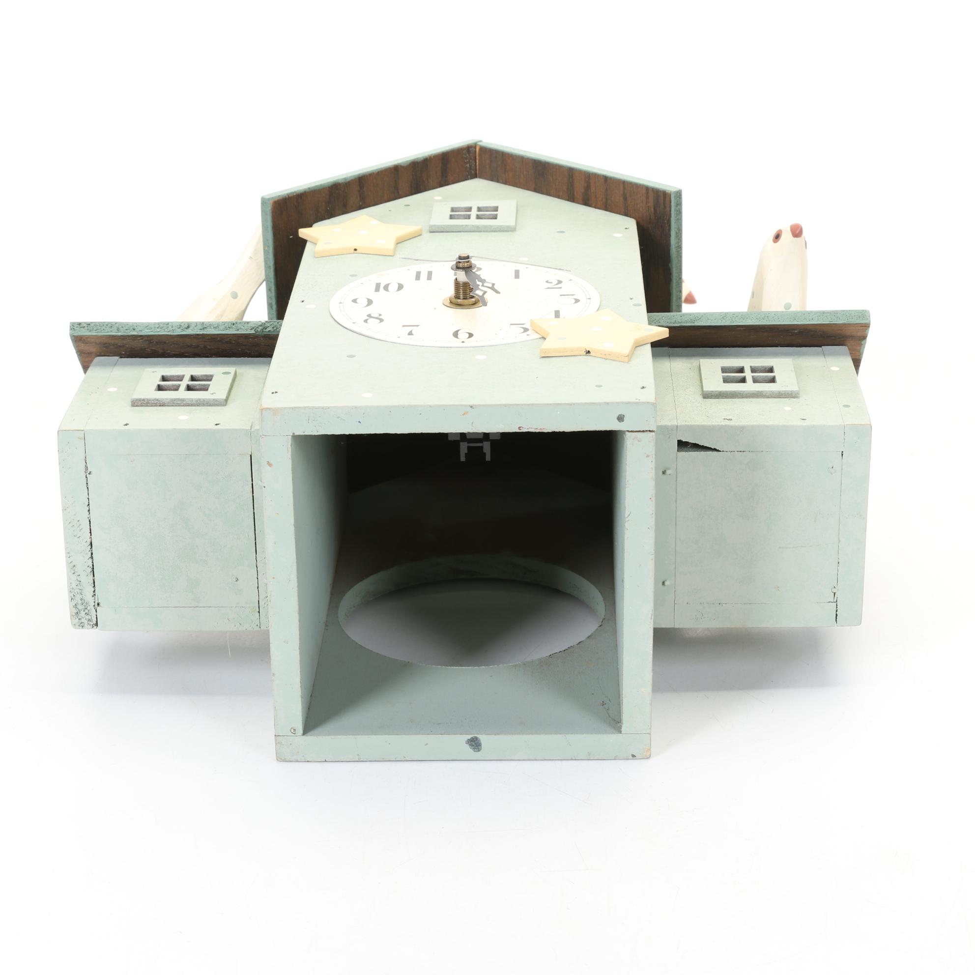 Hand-Decorated Bird House Collection with Pair of Lefton Parakeet Figurines