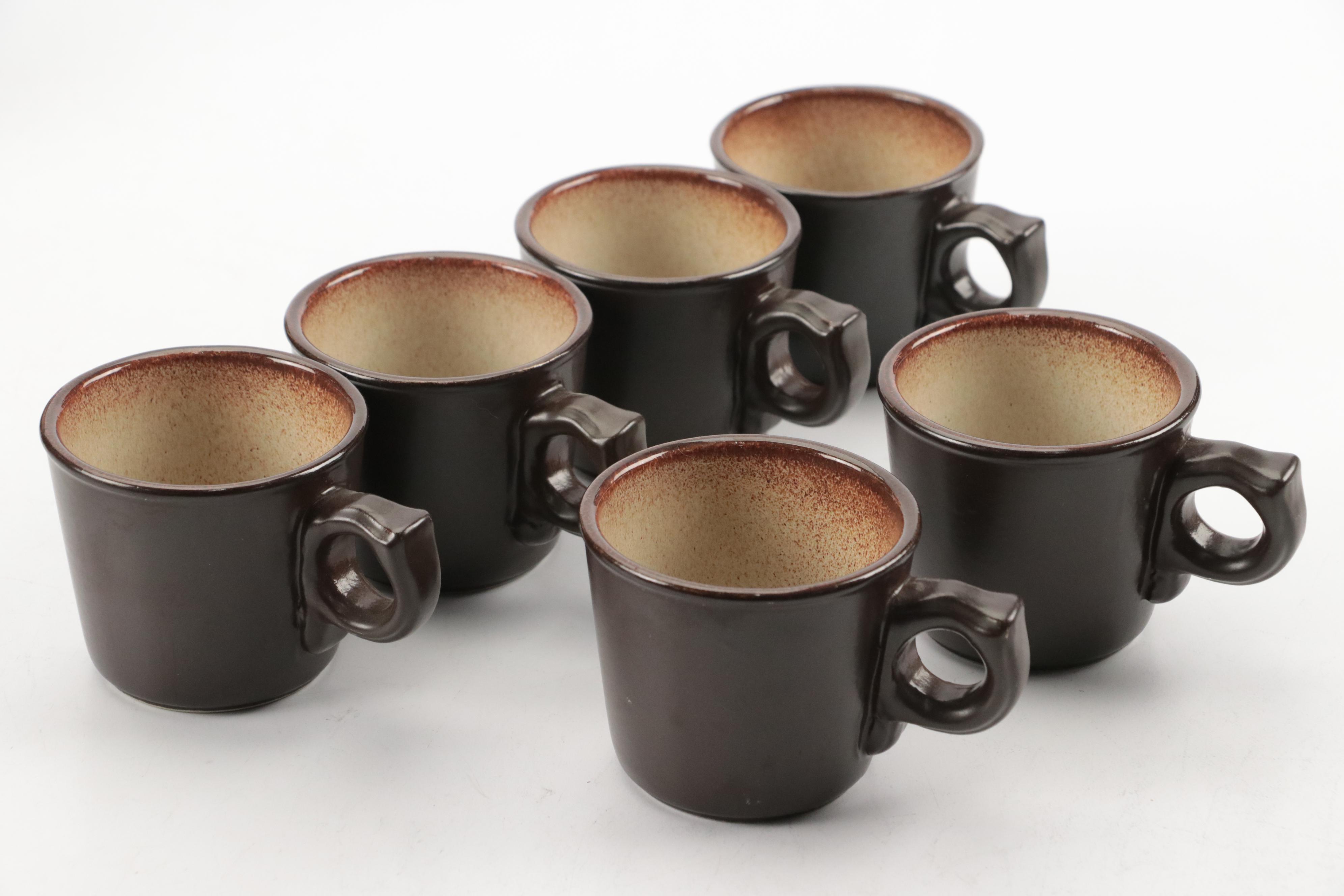 Mid Century Modern Style Earthenware Coffee and Dessert Set