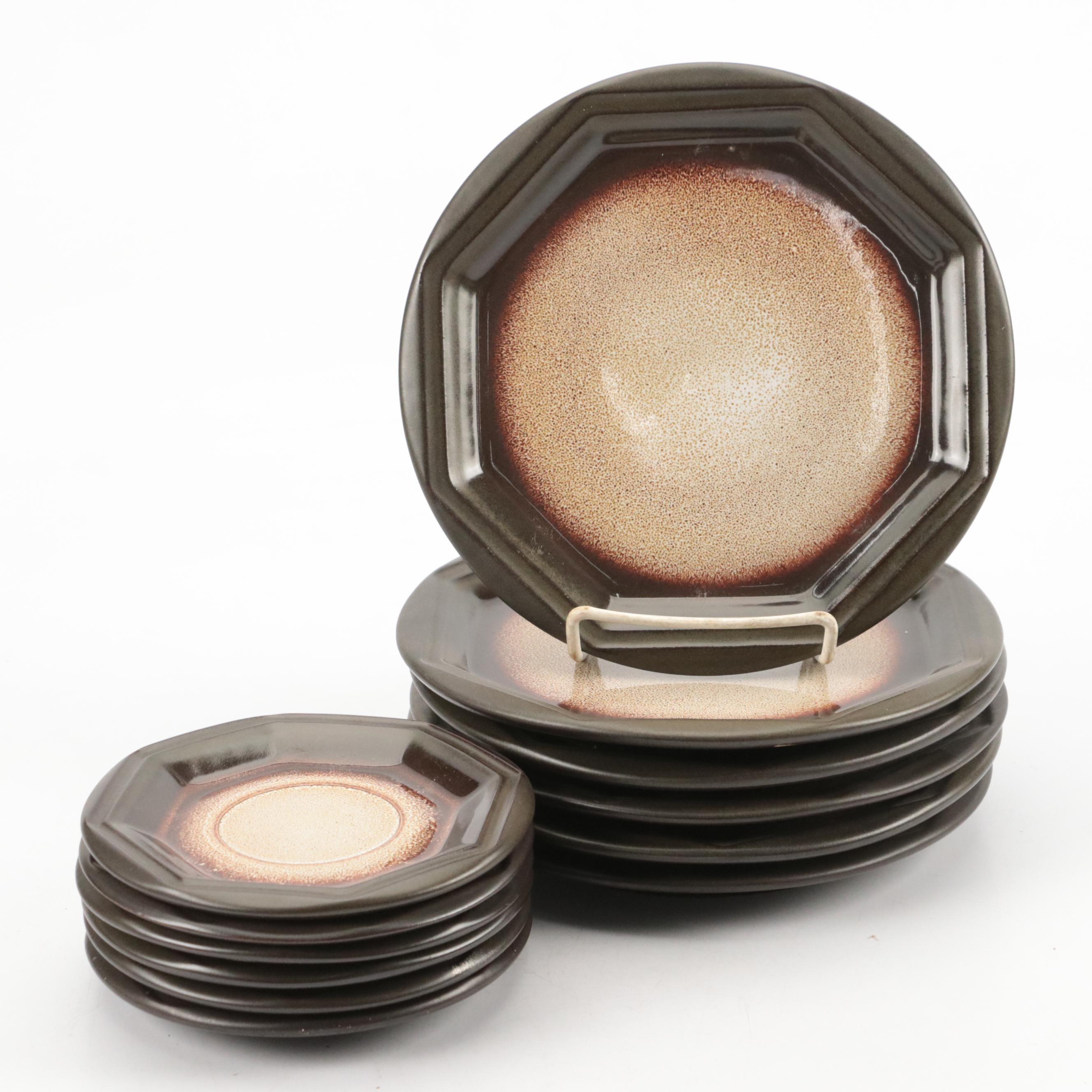 Mid Century Modern Style Earthenware Coffee and Dessert Set