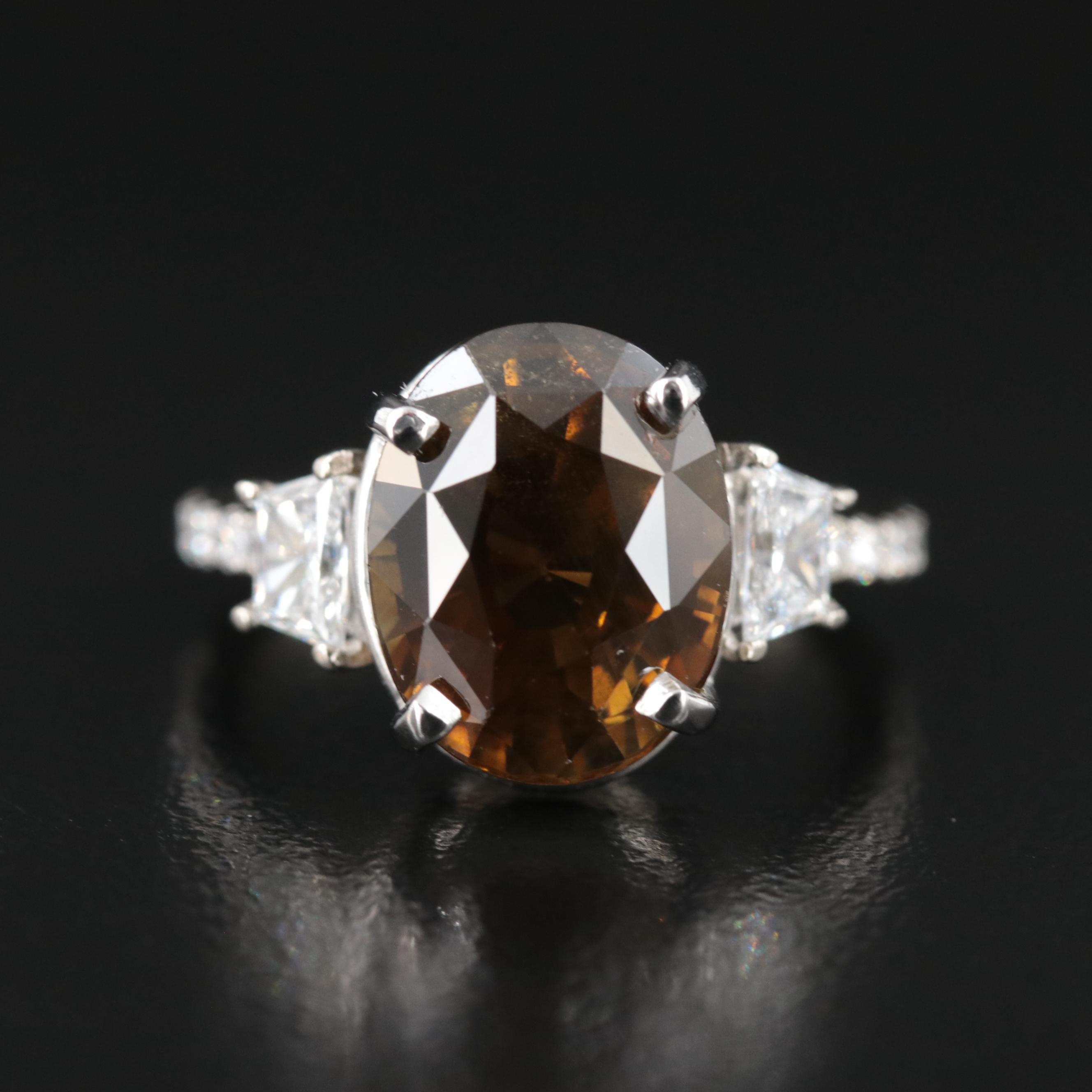 18K 5.68 CT Sri Lankan Alexandrite and Diamond Ring with GIA Report