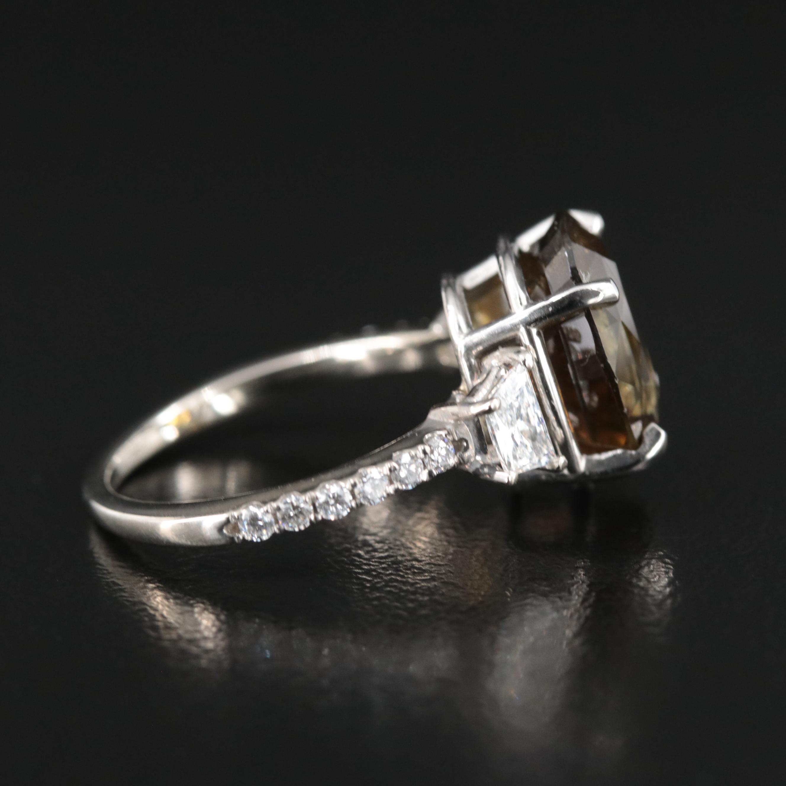 18K 5.68 CT Sri Lankan Alexandrite and Diamond Ring with GIA Report