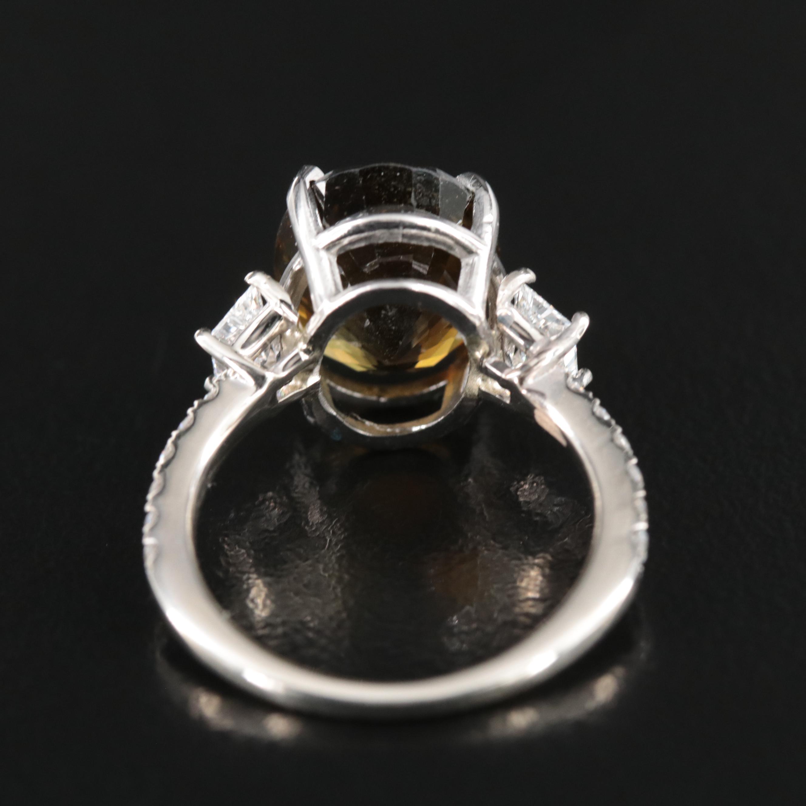 18K 5.68 CT Sri Lankan Alexandrite and Diamond Ring with GIA Report