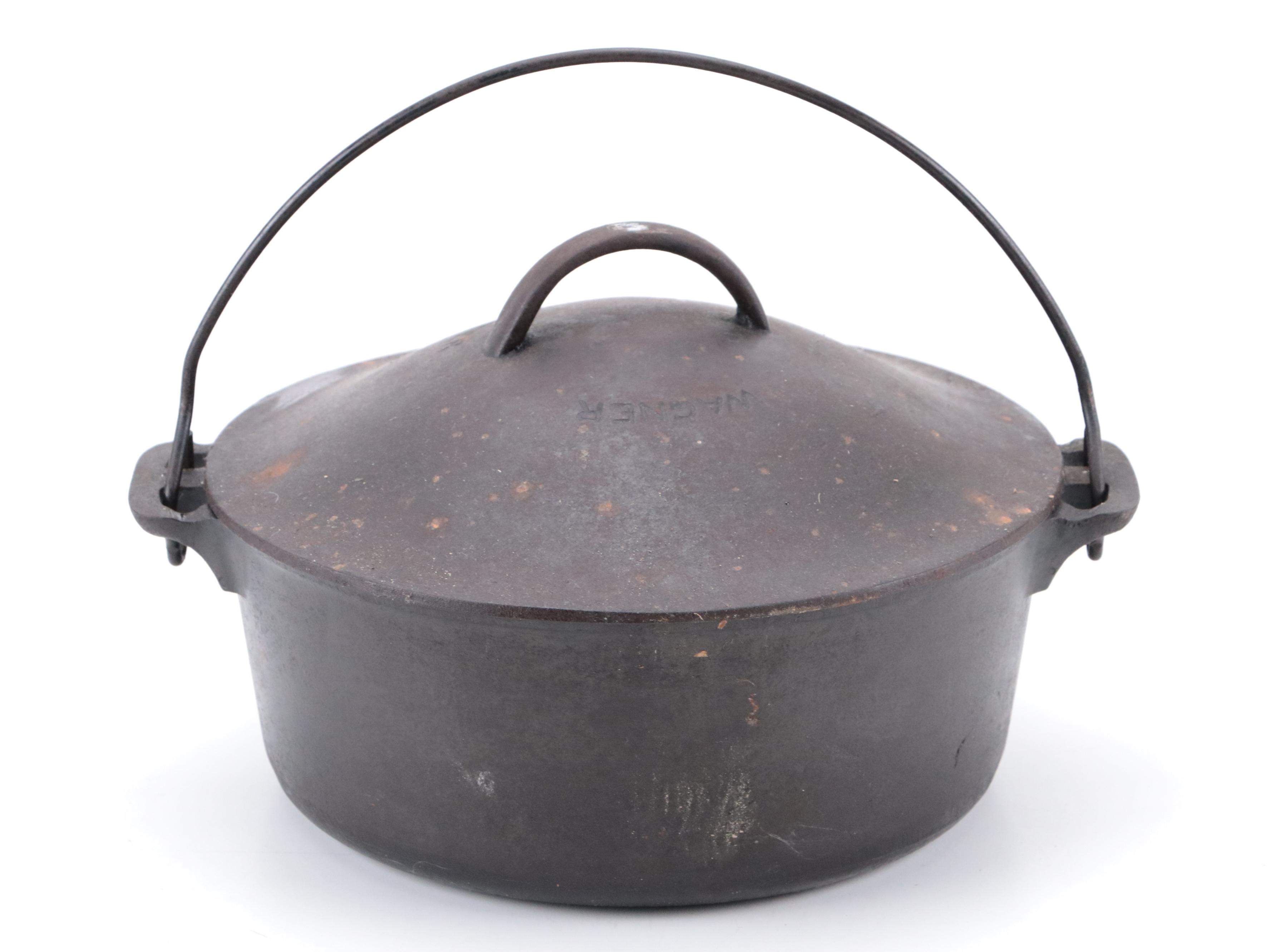 Wagner Cast Iron Dutch Oven with Trivet and Spring Scale