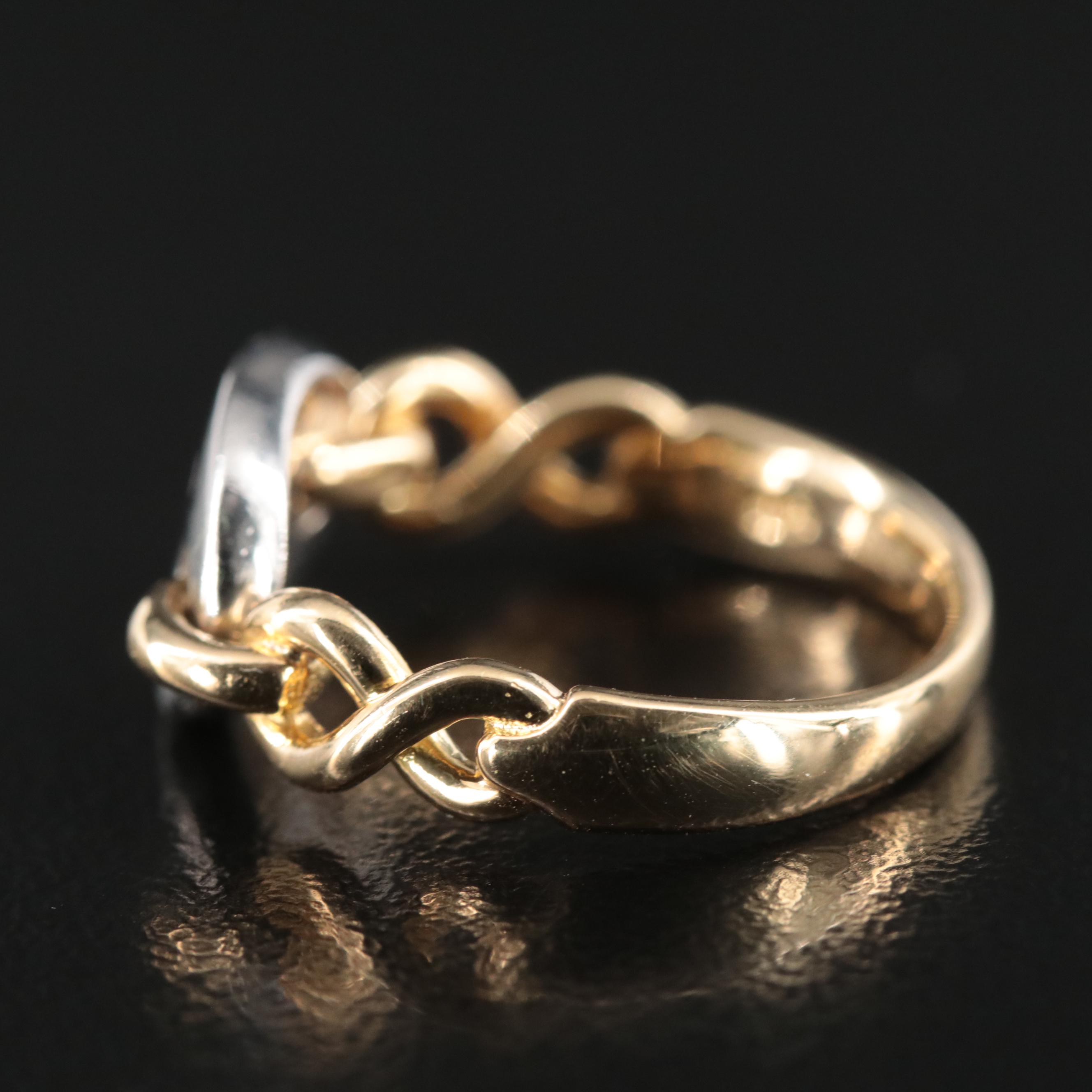 Platinum and 14K Diamond and Ruby Ring with Infinity Shoulders