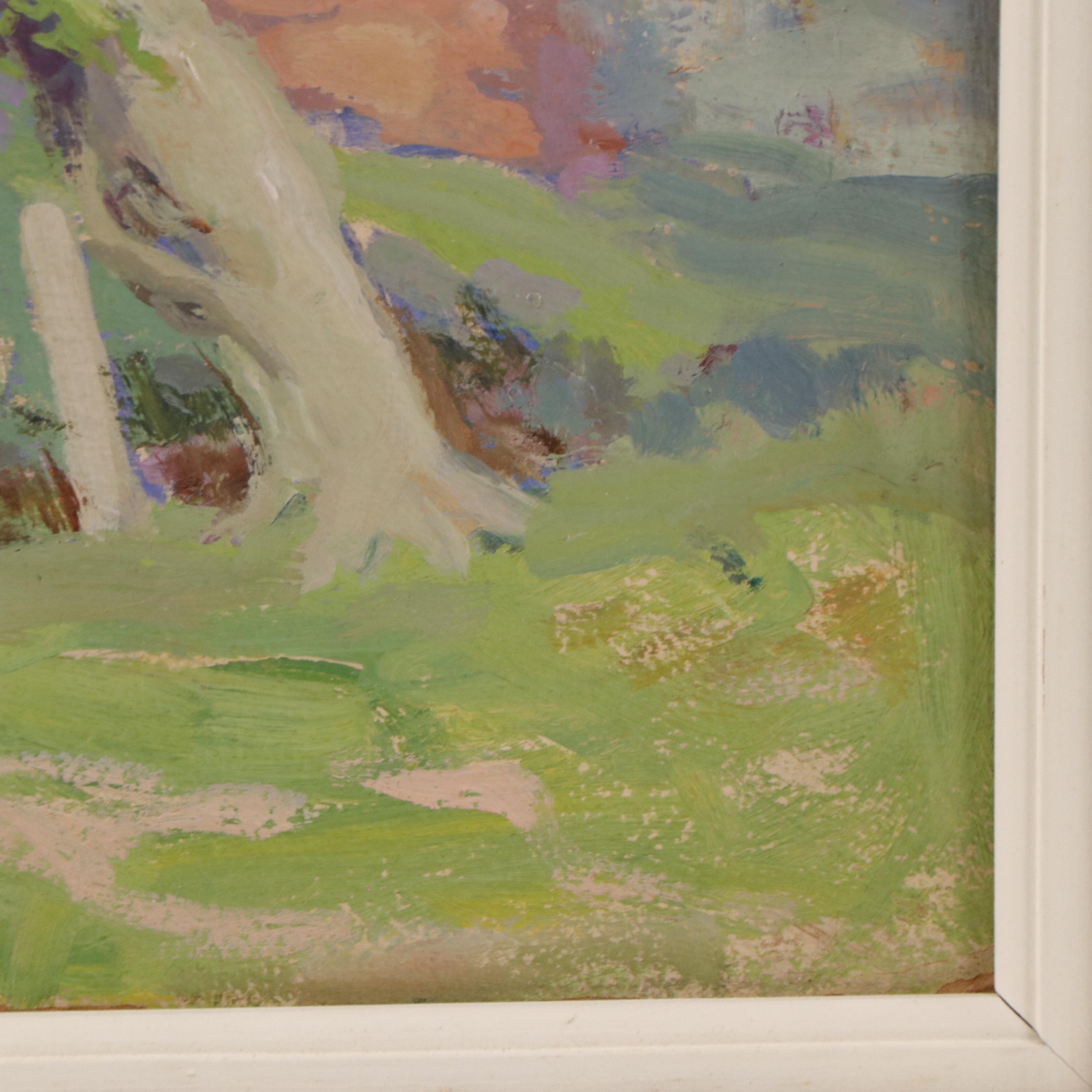 Kate A. Williams Landscape Oil Painting "In May," Early 20th Century