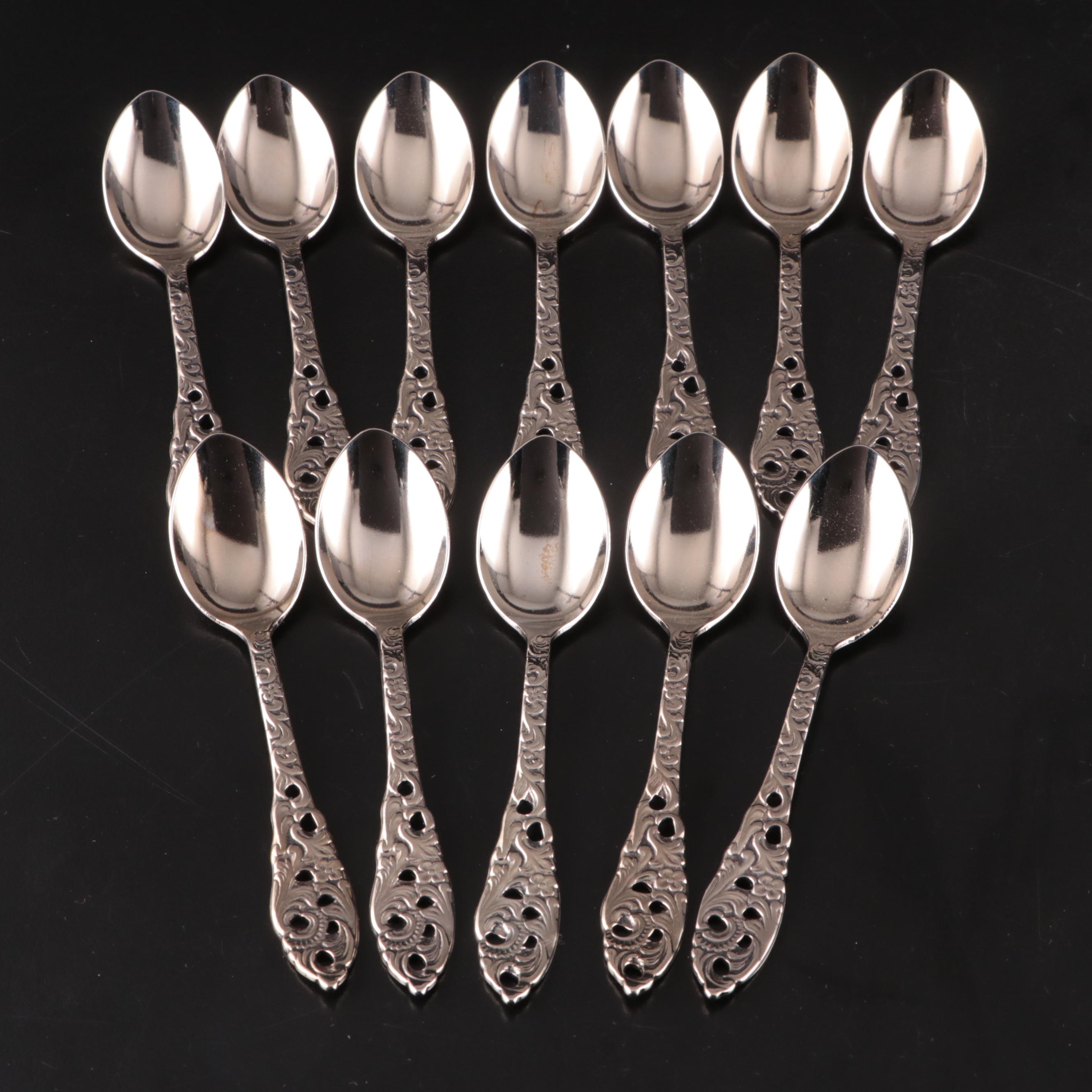 Embossed Stainless Steel Demitasse Spoons Boxed Set