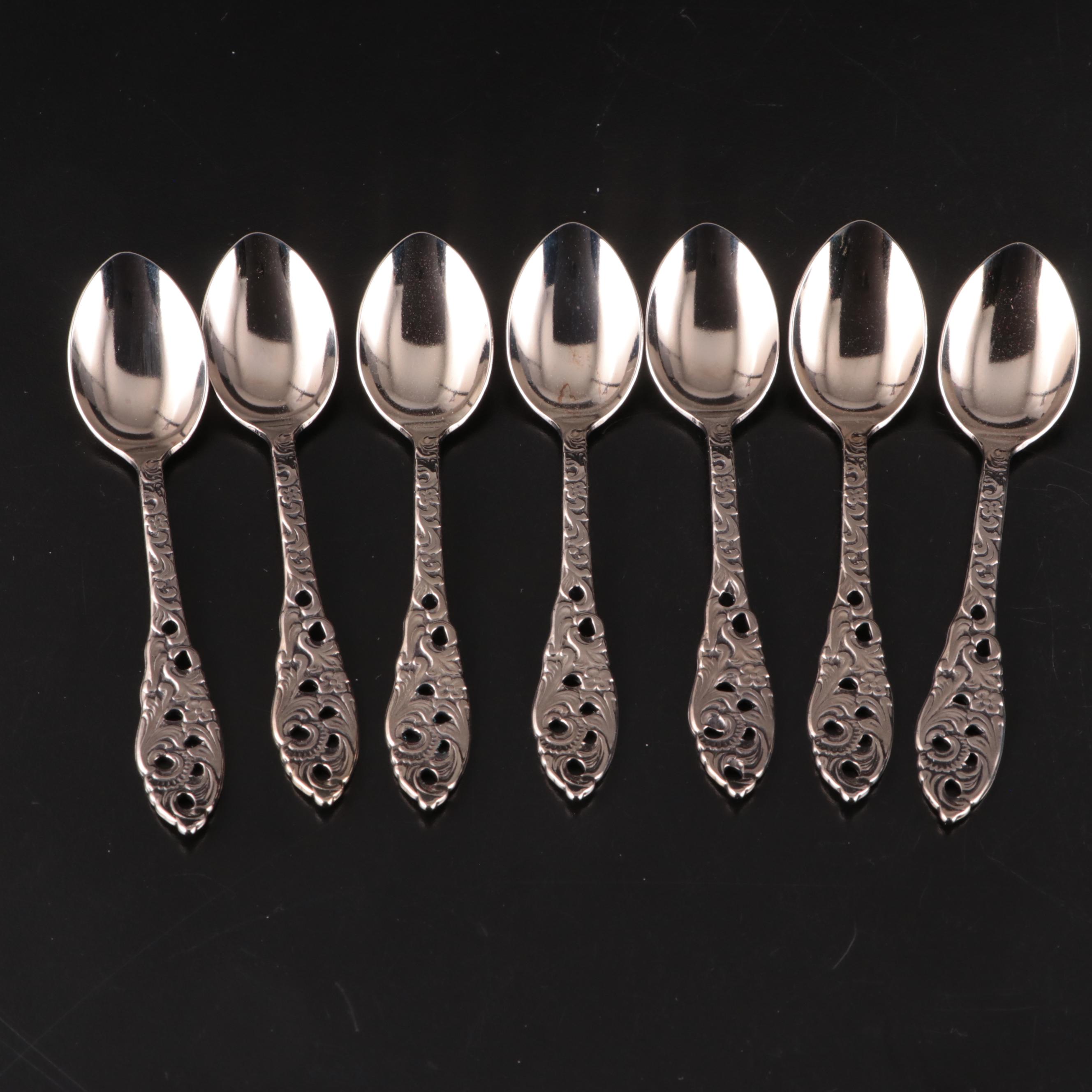 Embossed Stainless Steel Demitasse Spoons Boxed Set