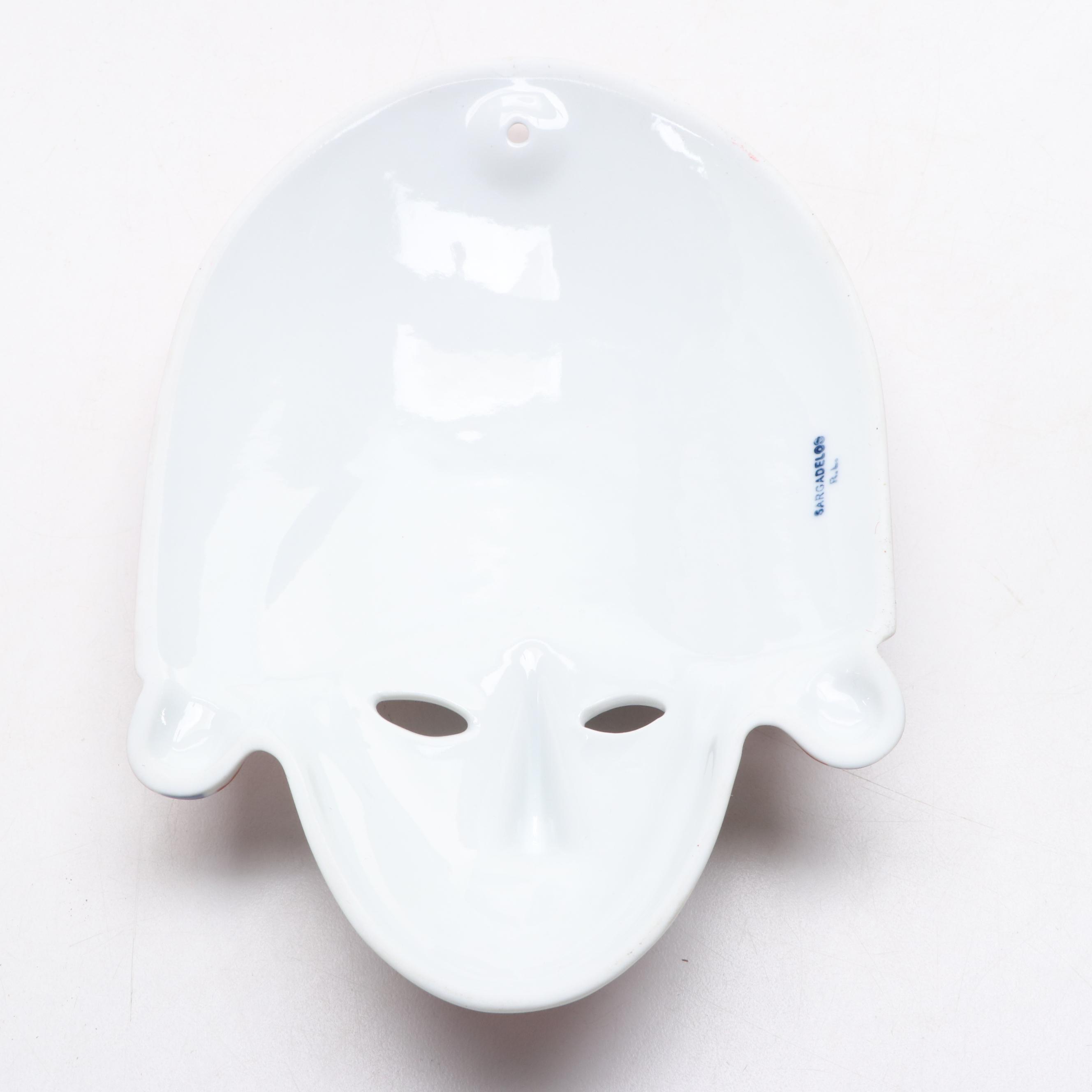 Sargadelos Porcelain Spanish Mask with Other East Asian and Russian Décor