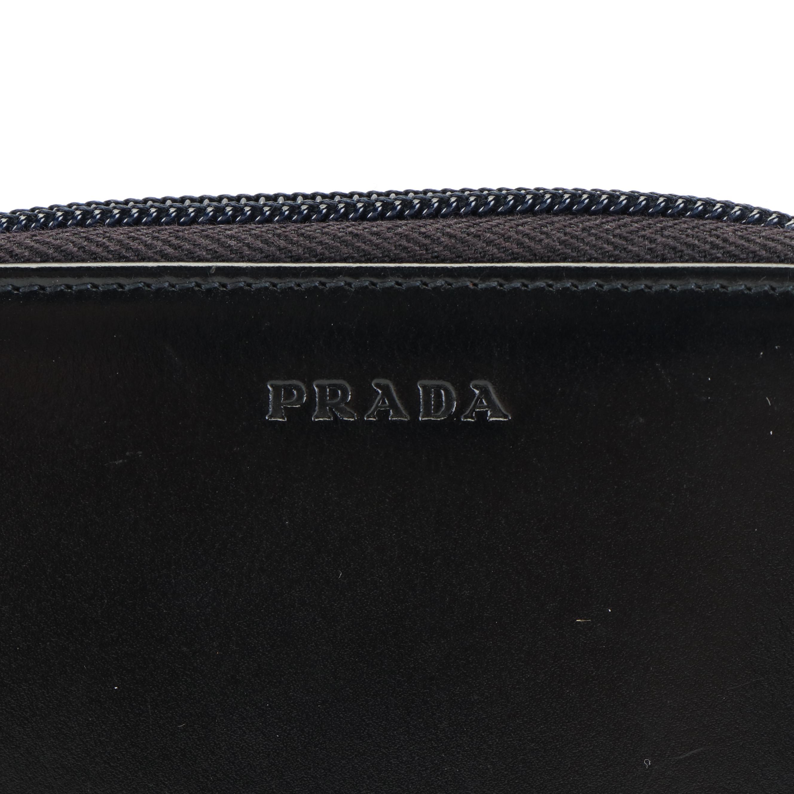 Prada Black Spazzolato Leather Bifold Wallet