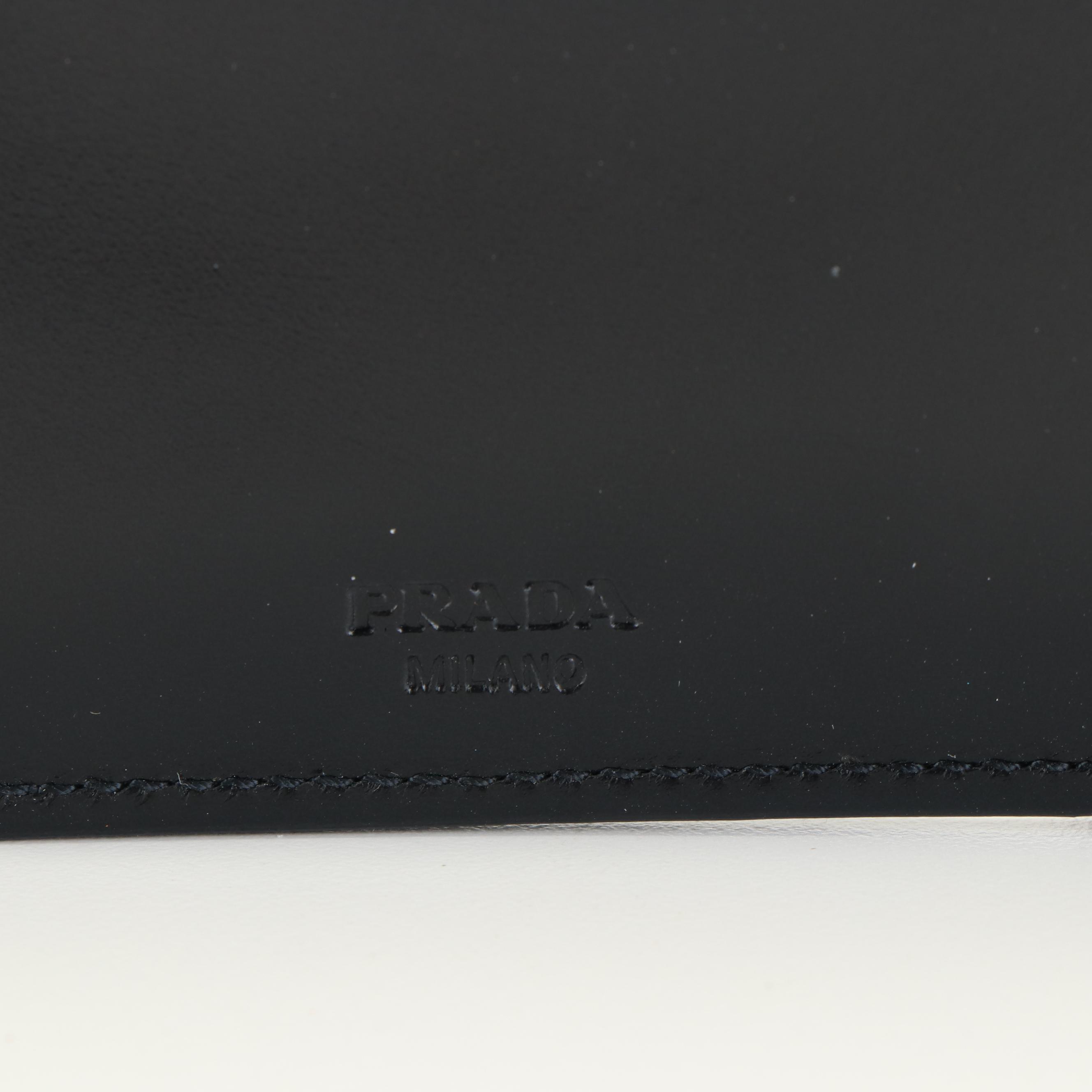 Prada Black Spazzolato Leather Bifold Wallet