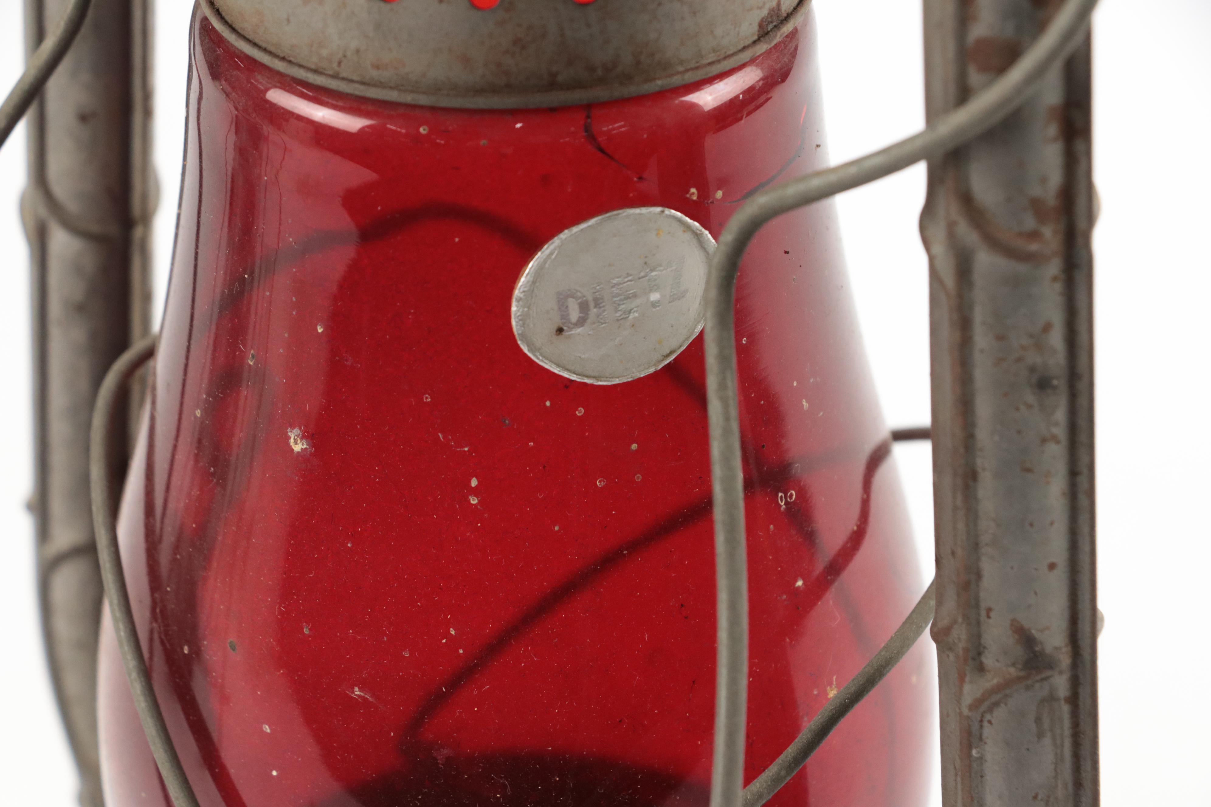 Giant Oil Lamp with Dietz and Embury Mfg. Co. Oil Lanterns & Converted Oil Lamp