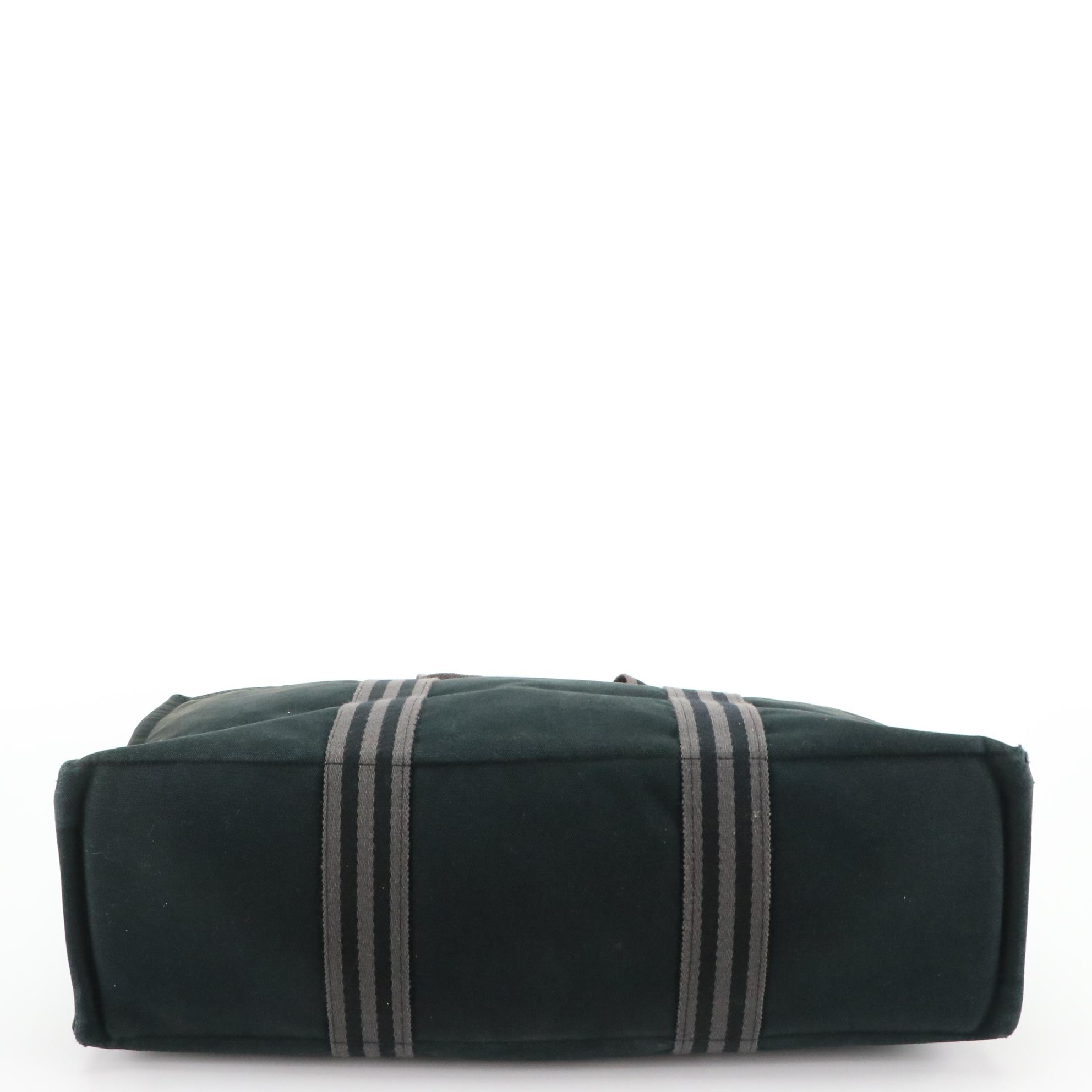 Hermès Black/Grey Fourre Tout GM Tote Bag in Cotton Canvas