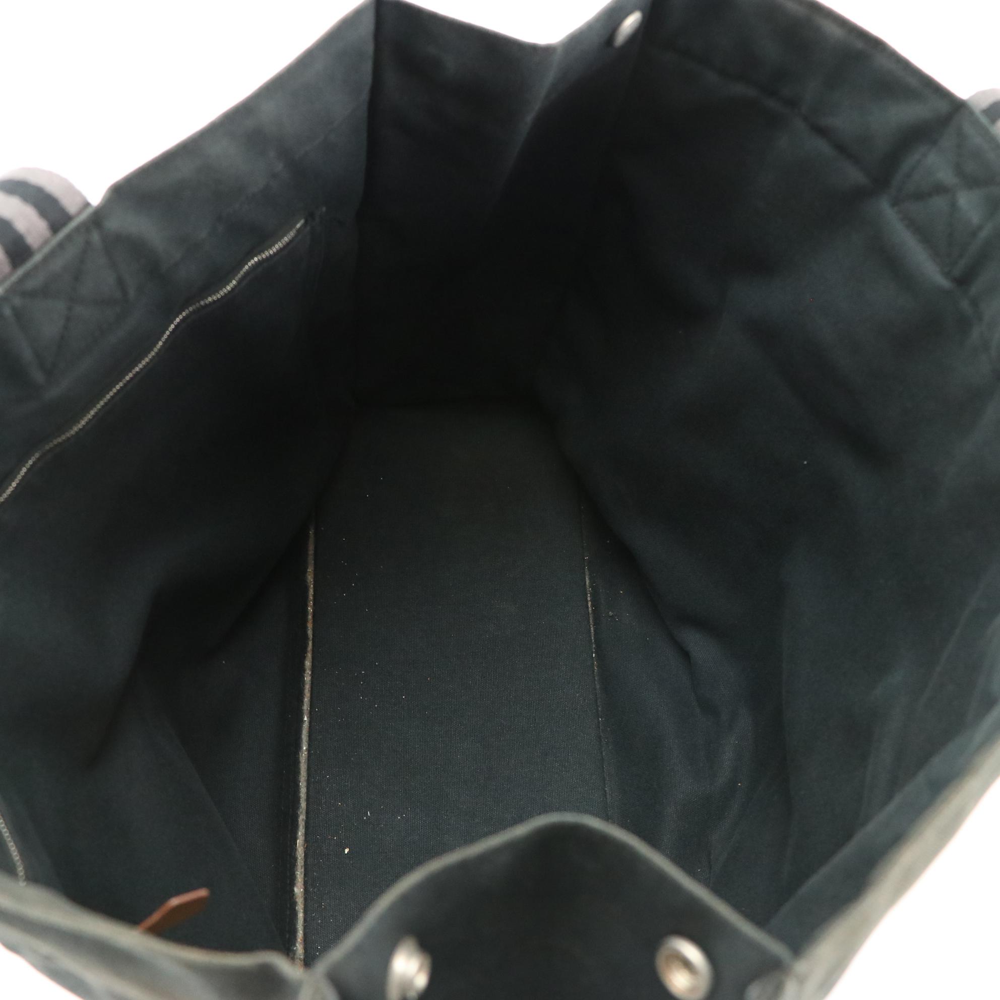 Hermès Black/Grey Fourre Tout GM Tote Bag in Cotton Canvas