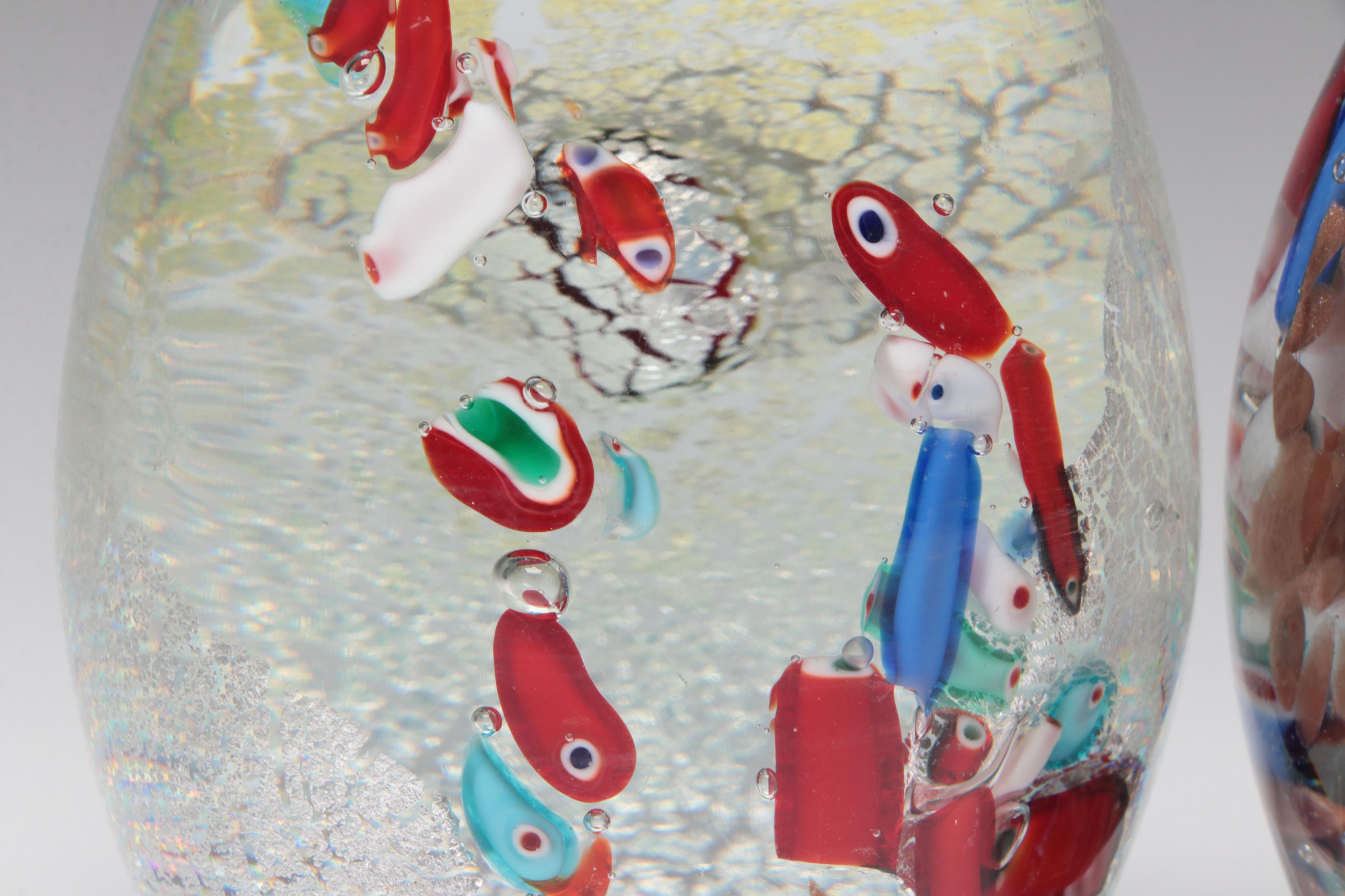 Murano Handmade Art Glass Egg Paperweights