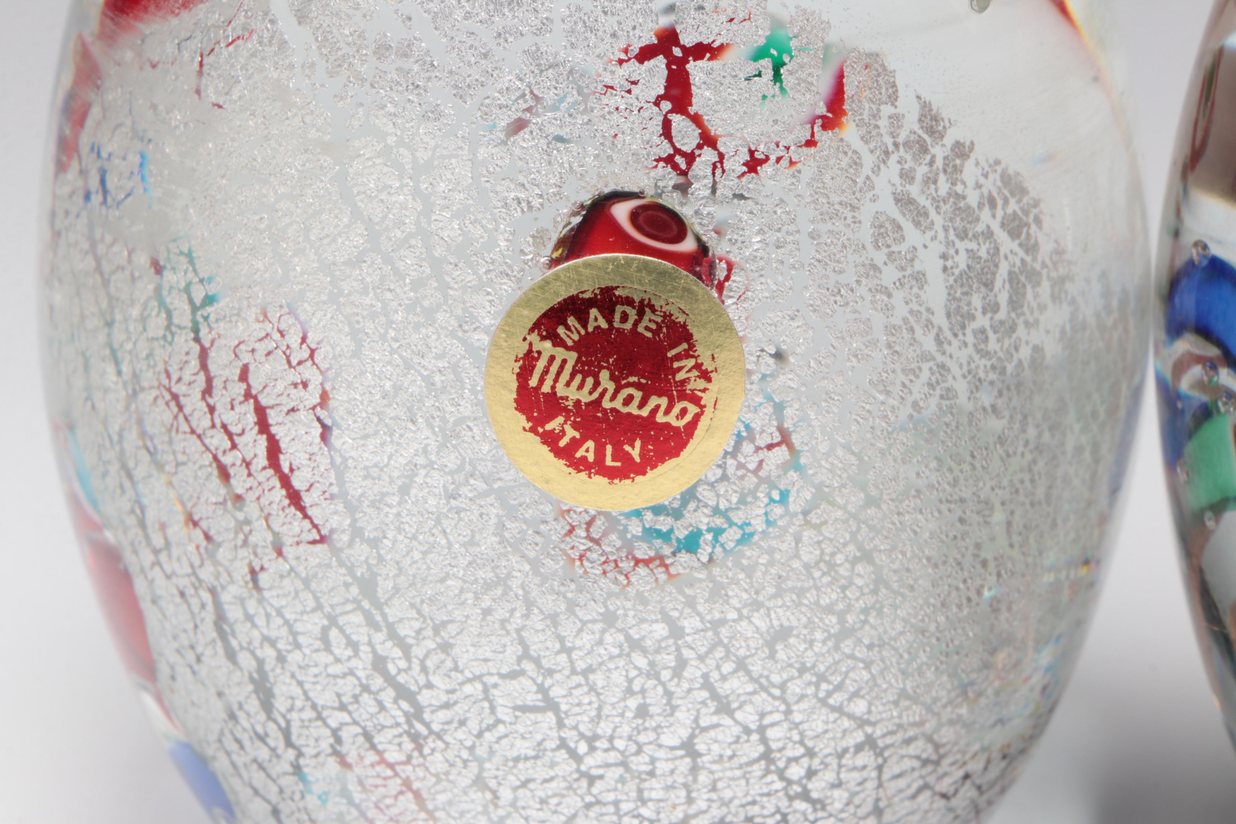 Murano Handmade Art Glass Egg Paperweights